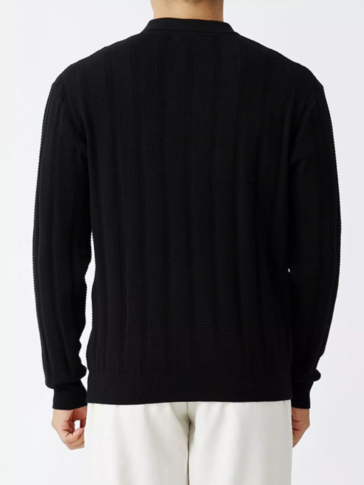 Men's Plus Size Ribbed Quarter-Zip Sweater, view 4