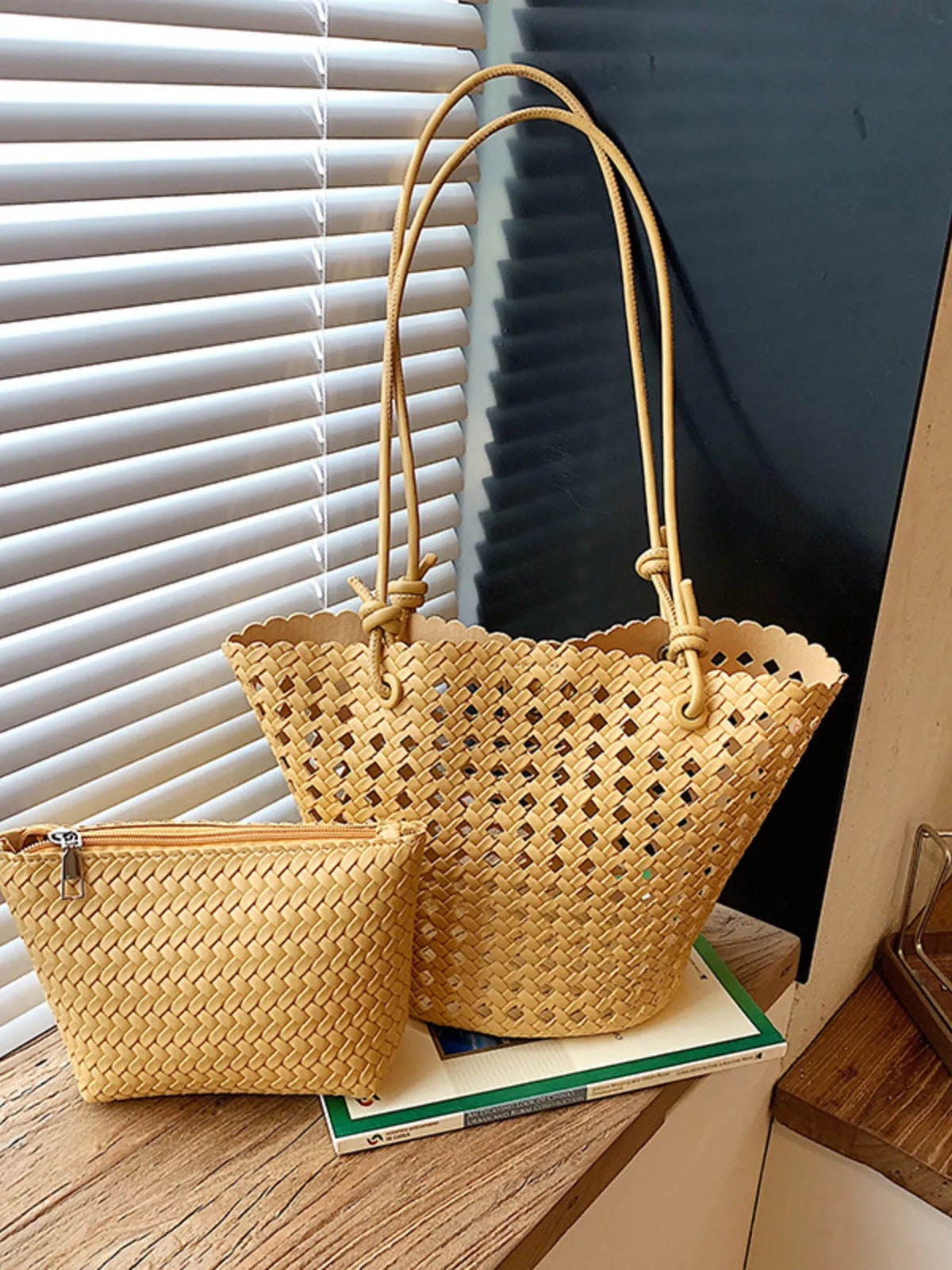 Woven Leather Shoulder Bag - Lilixa.store