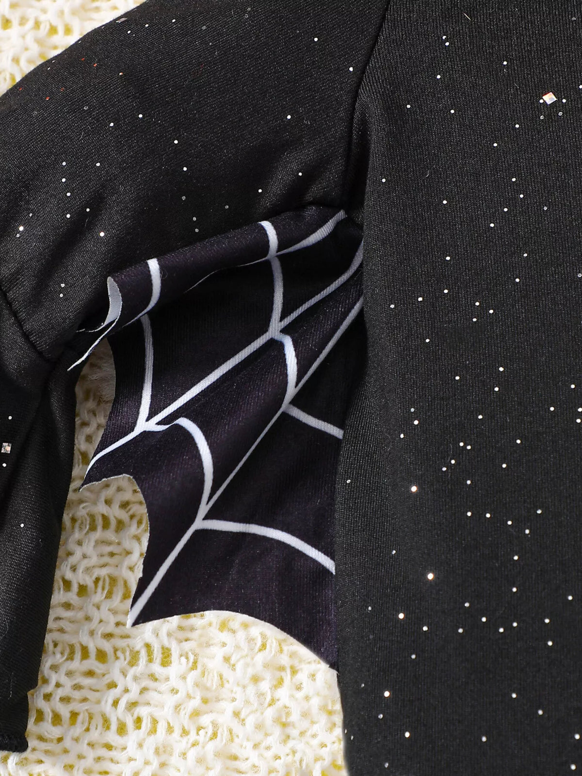 Children's Halloween Spiderweb Print Long Sleeve Bodysuit and Bow Headband Set - Lilixa.store