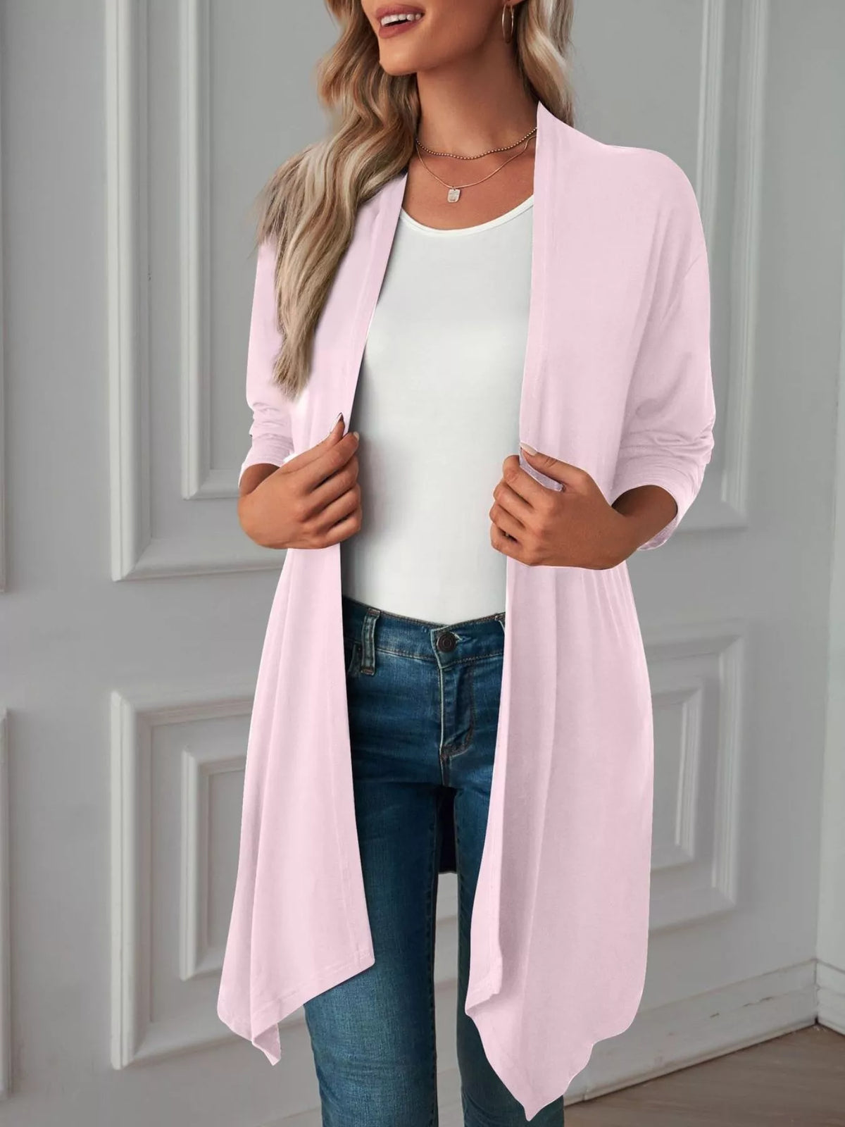 Lightweight Open Front Cardigan - Lilixa.store