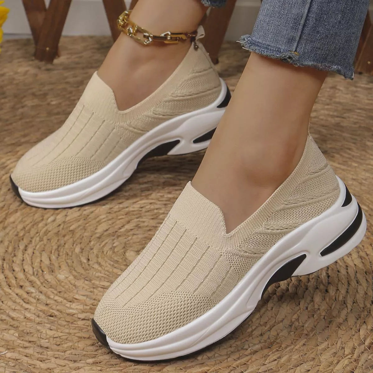 Round Toe Mesh Slip-Ons, view 9