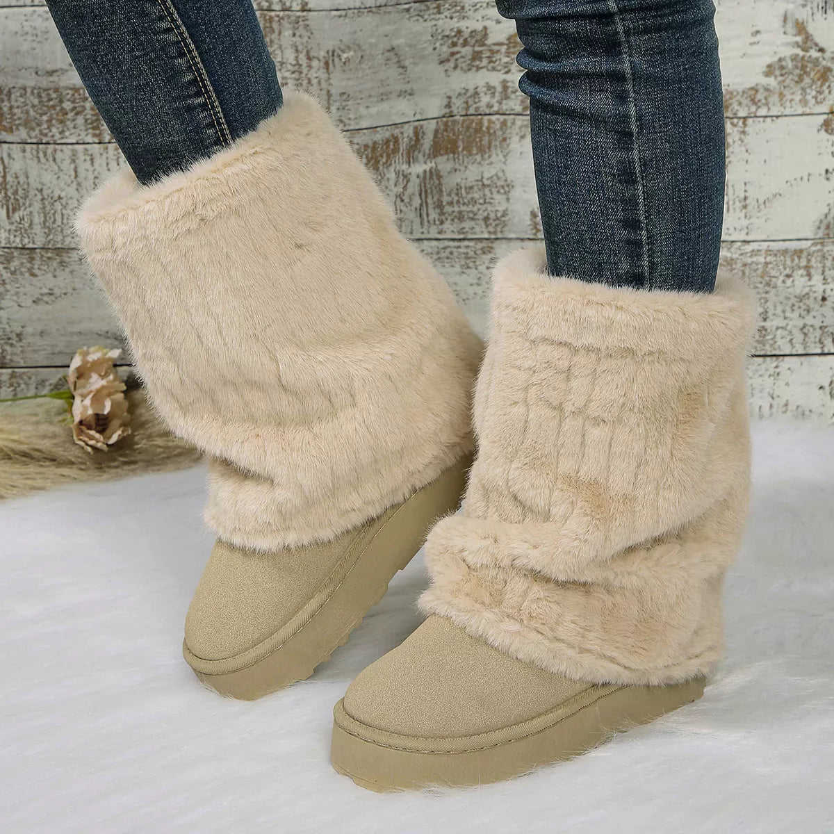 Round Toe Platform Boots