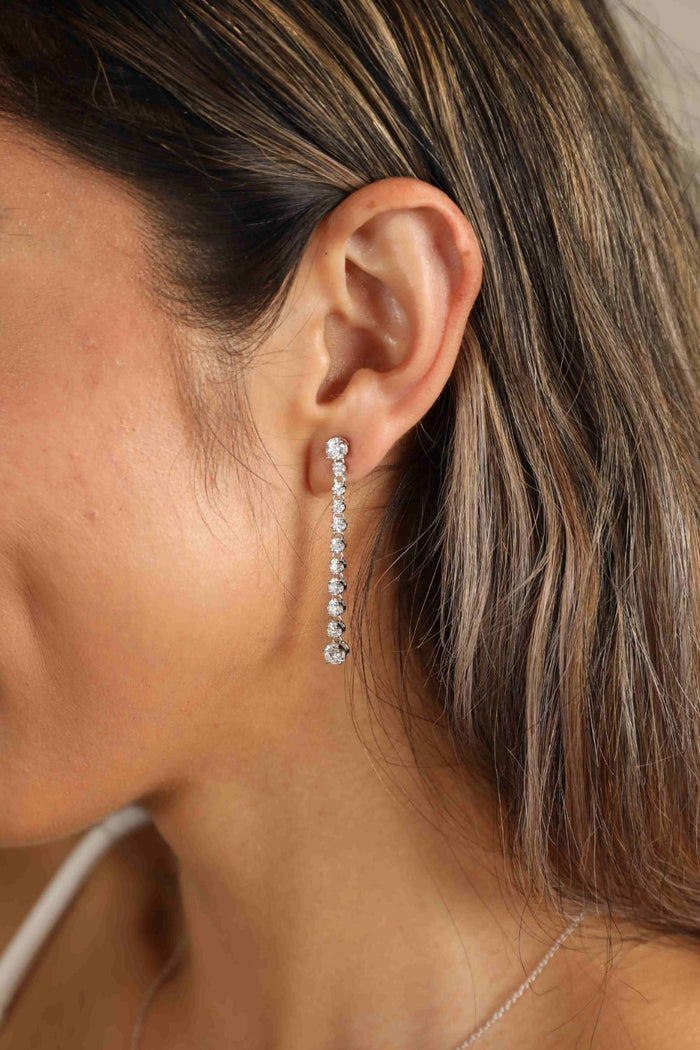 Adored 1.18 Carat Moissanite Long Earrings in Silver