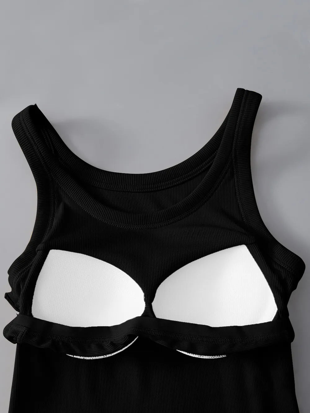 Round Neck Tank with Bra - Lilixa.store