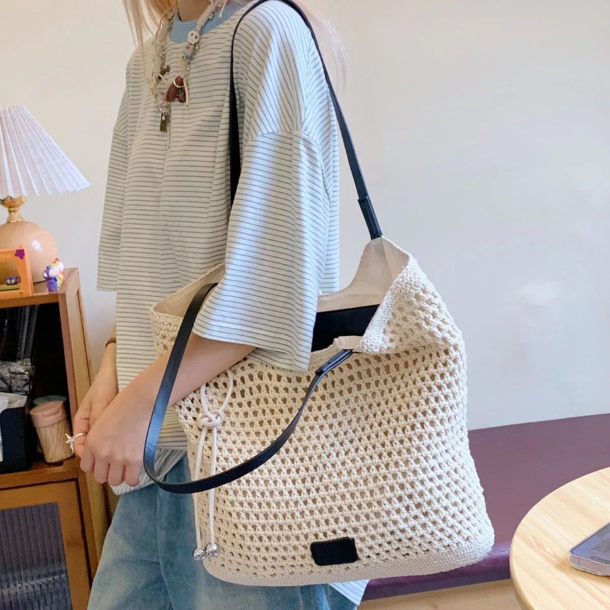 Crochet Knit Shoulder Bag - Lilixa.store