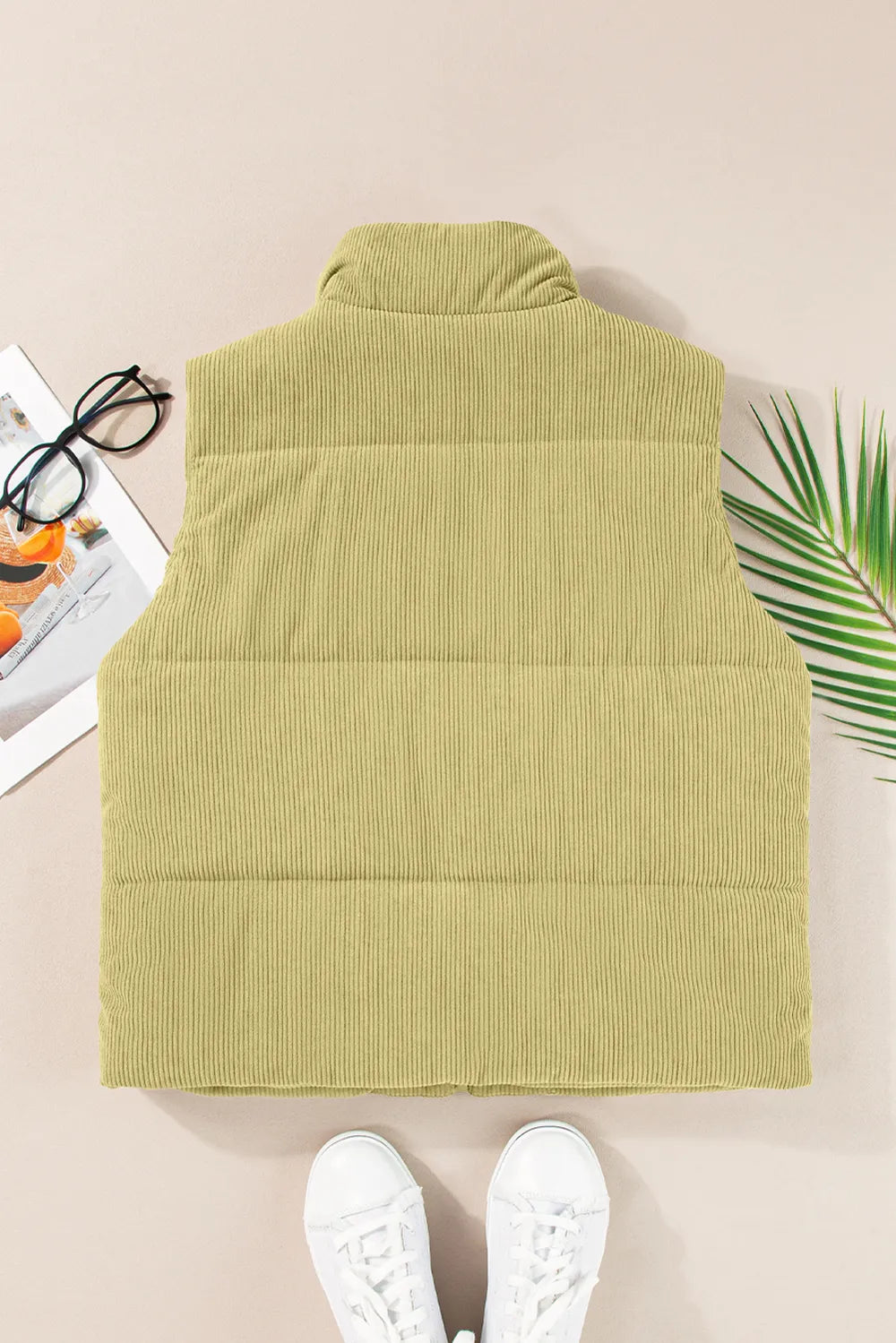 Zip Up Turtleneck Vest Coat, view 7