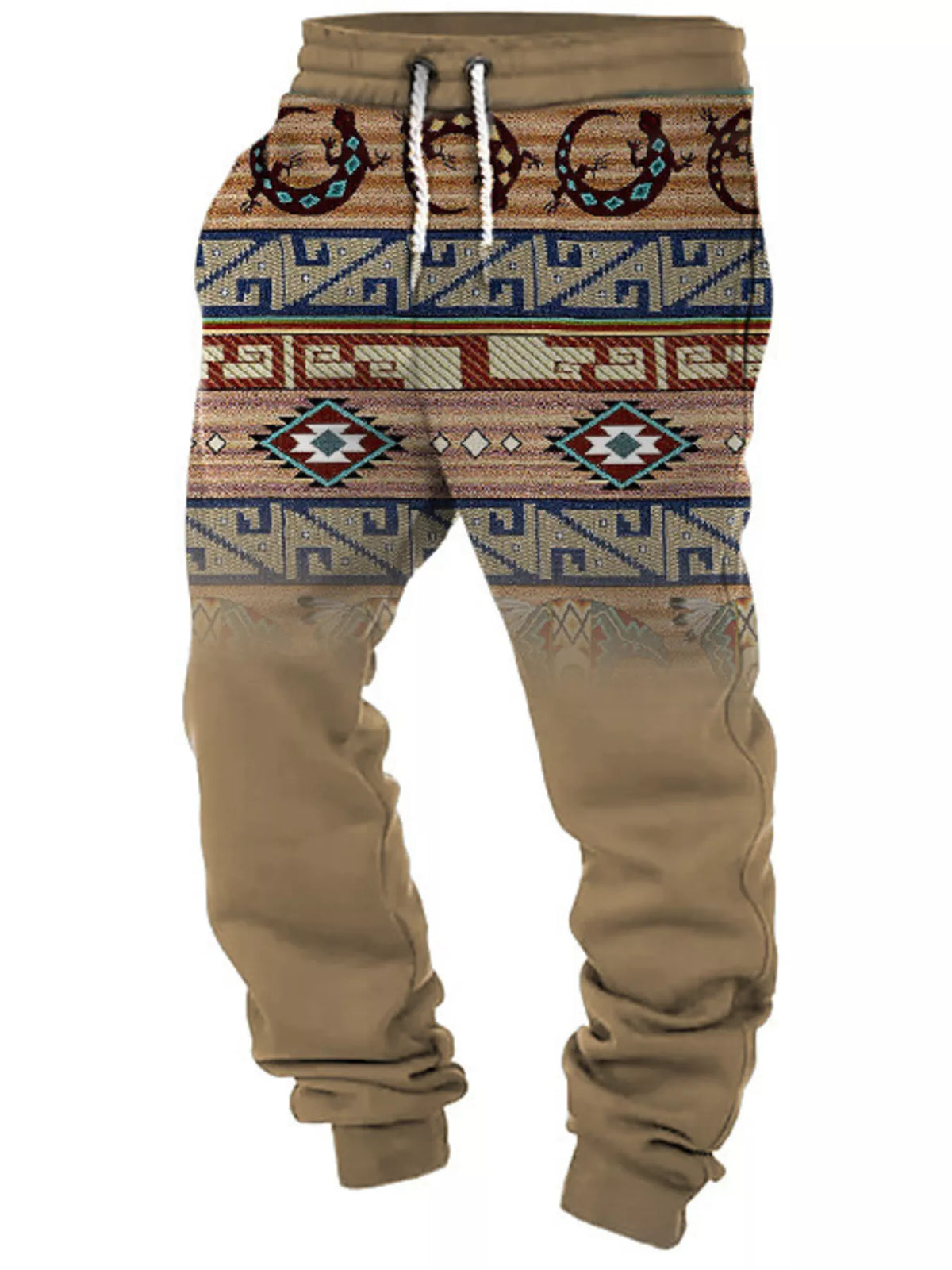 Men's Full Size Geometric Drawstring Joggers Plus Size