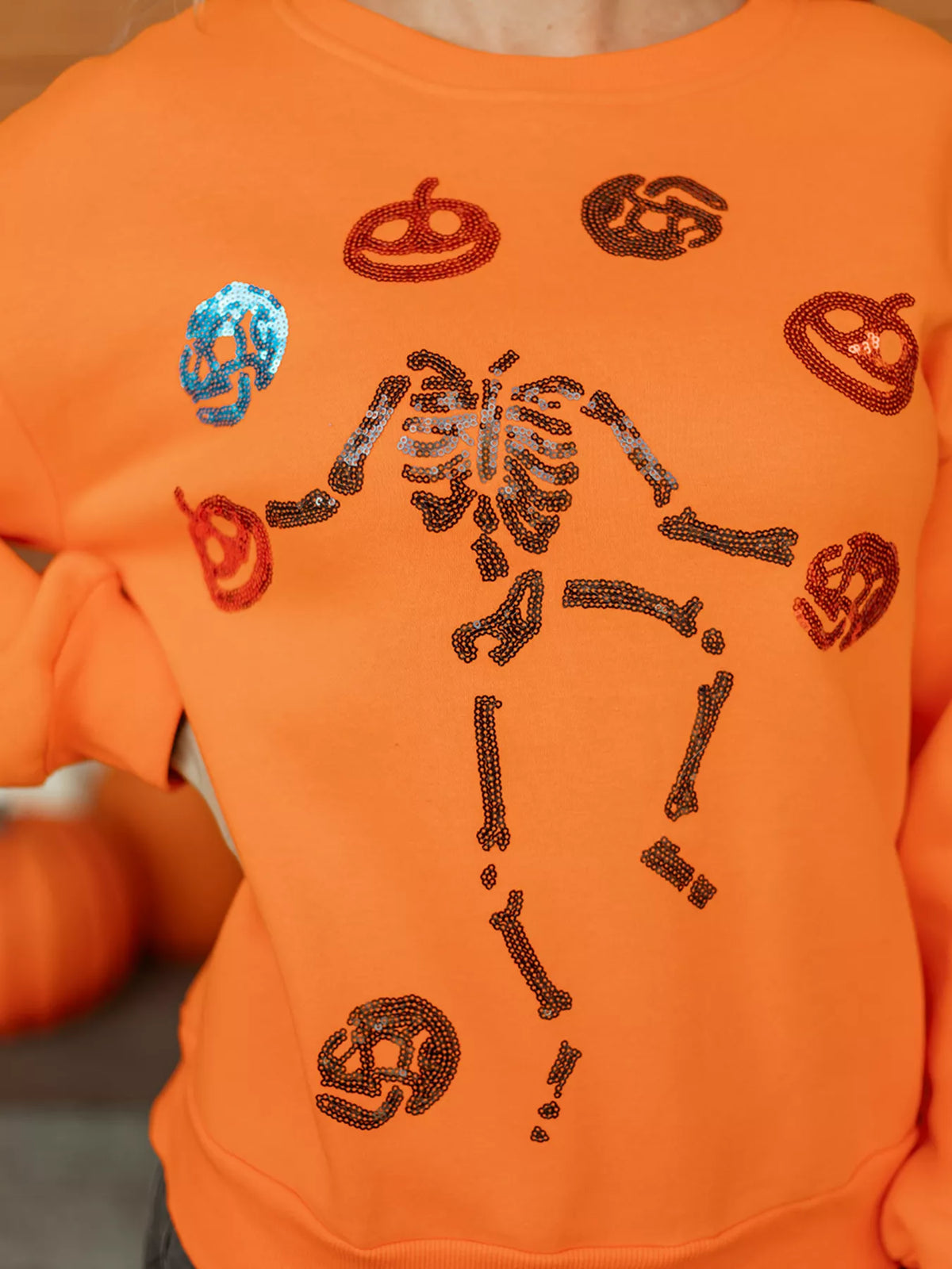 Dancing Critters Sequin Halloween Crewneck Sweatshirt - Lilixa.store