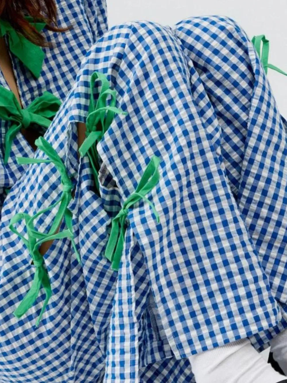 Side Tied Plaid Pants - Lilixa.store
