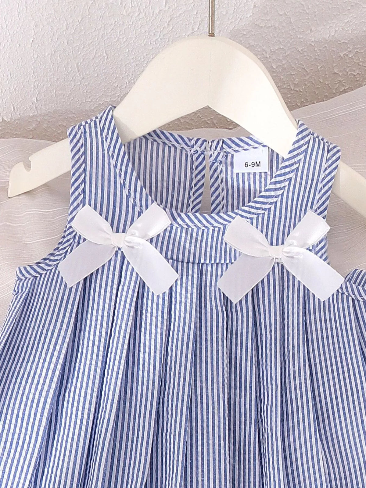 Children's Striped Sleeveless Top and Pants Set with Bows - Lilixa.store
