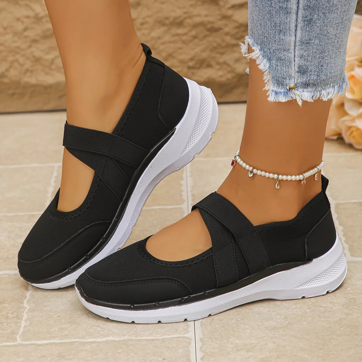 Comfortable Slip-Ons with Elastic Straps - Lilixa.store