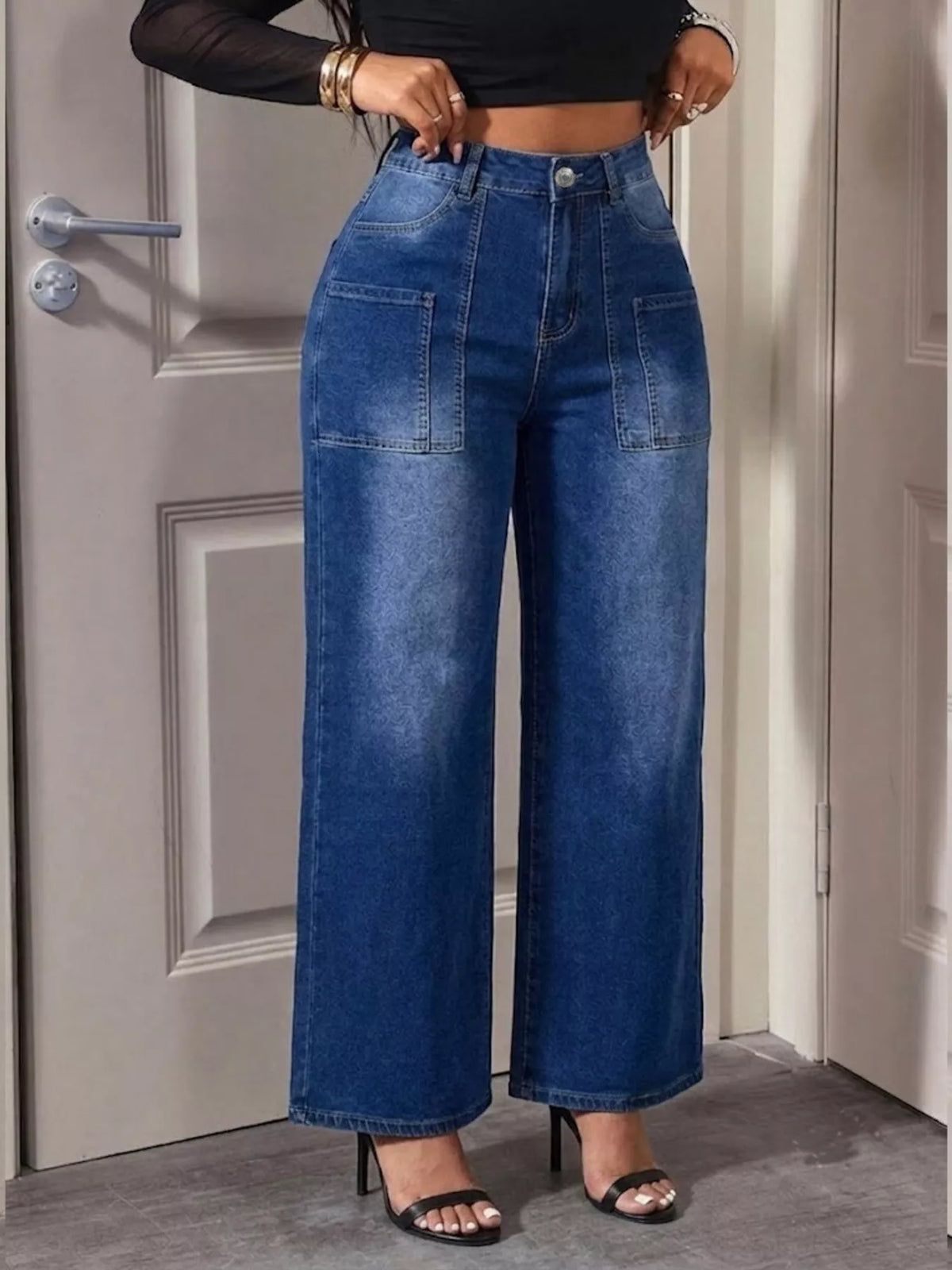 High-Waisted Wide Leg Jeans