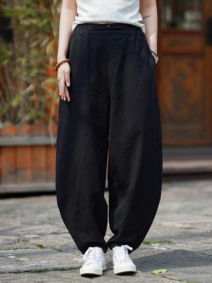 Men's Plus Size Wide Leg Pants in Black
