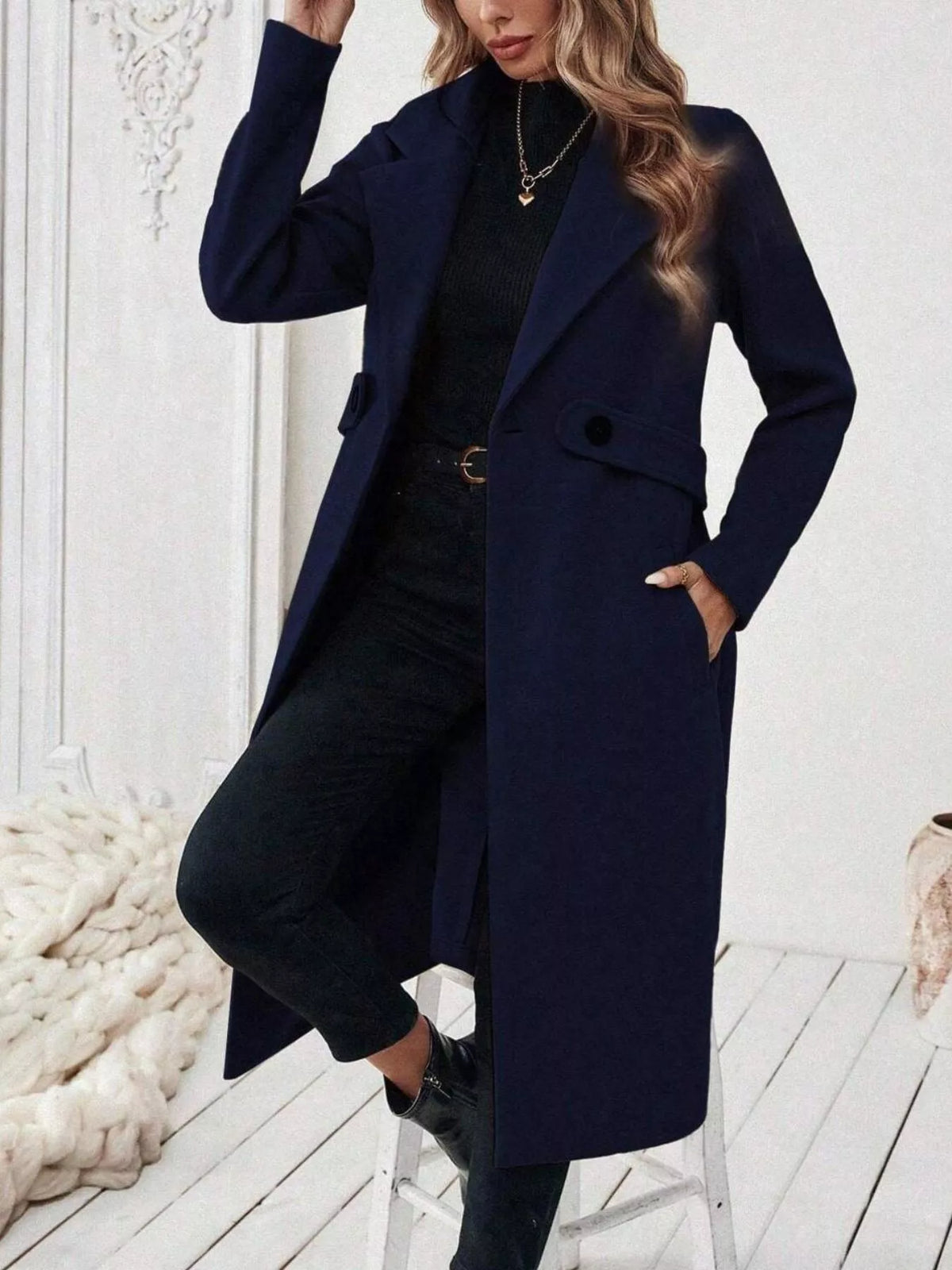Single-Button Longline Coat