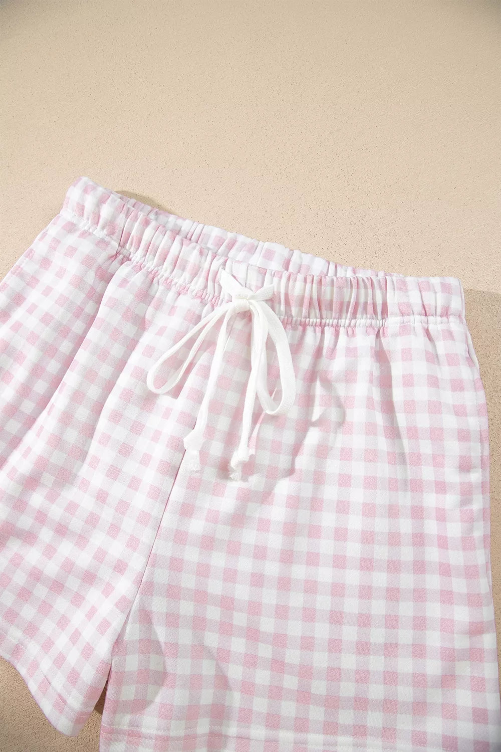 Gingham Long Sleeve Sweatshirt and Shorts Set - Lilixa.store