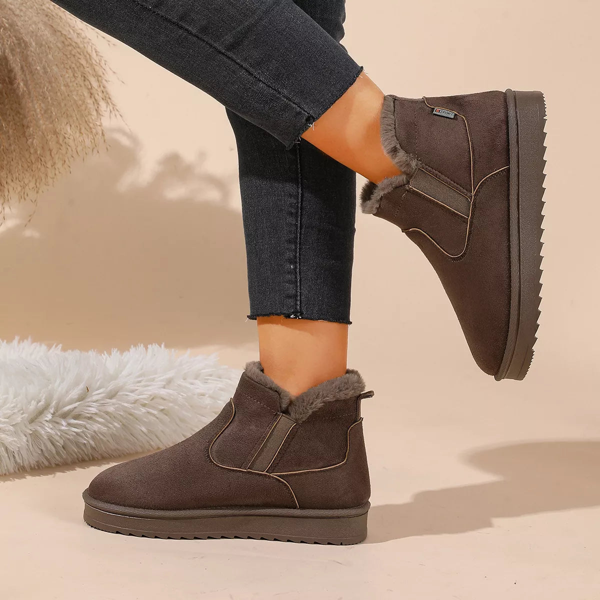 Plush Lined Winter Ankle Boots