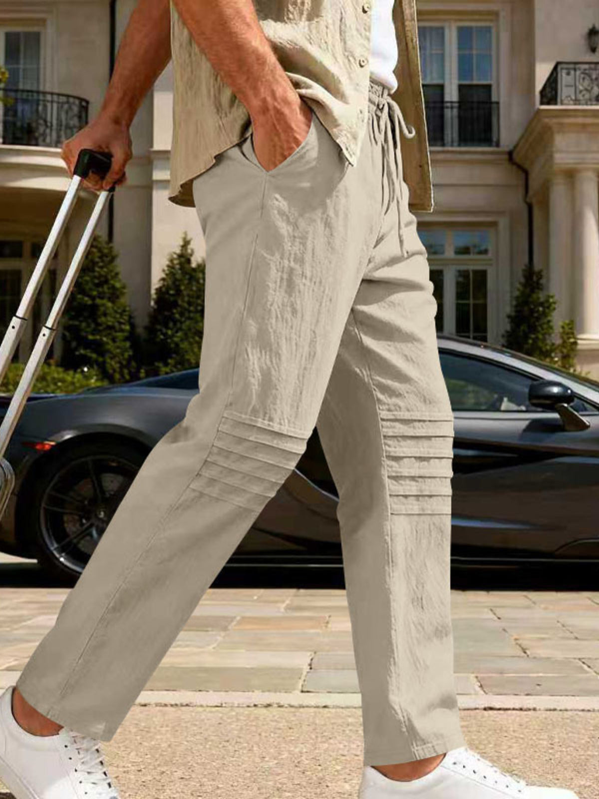 Men's Full Size Casual Drawstring Pants Plus Size, view 3