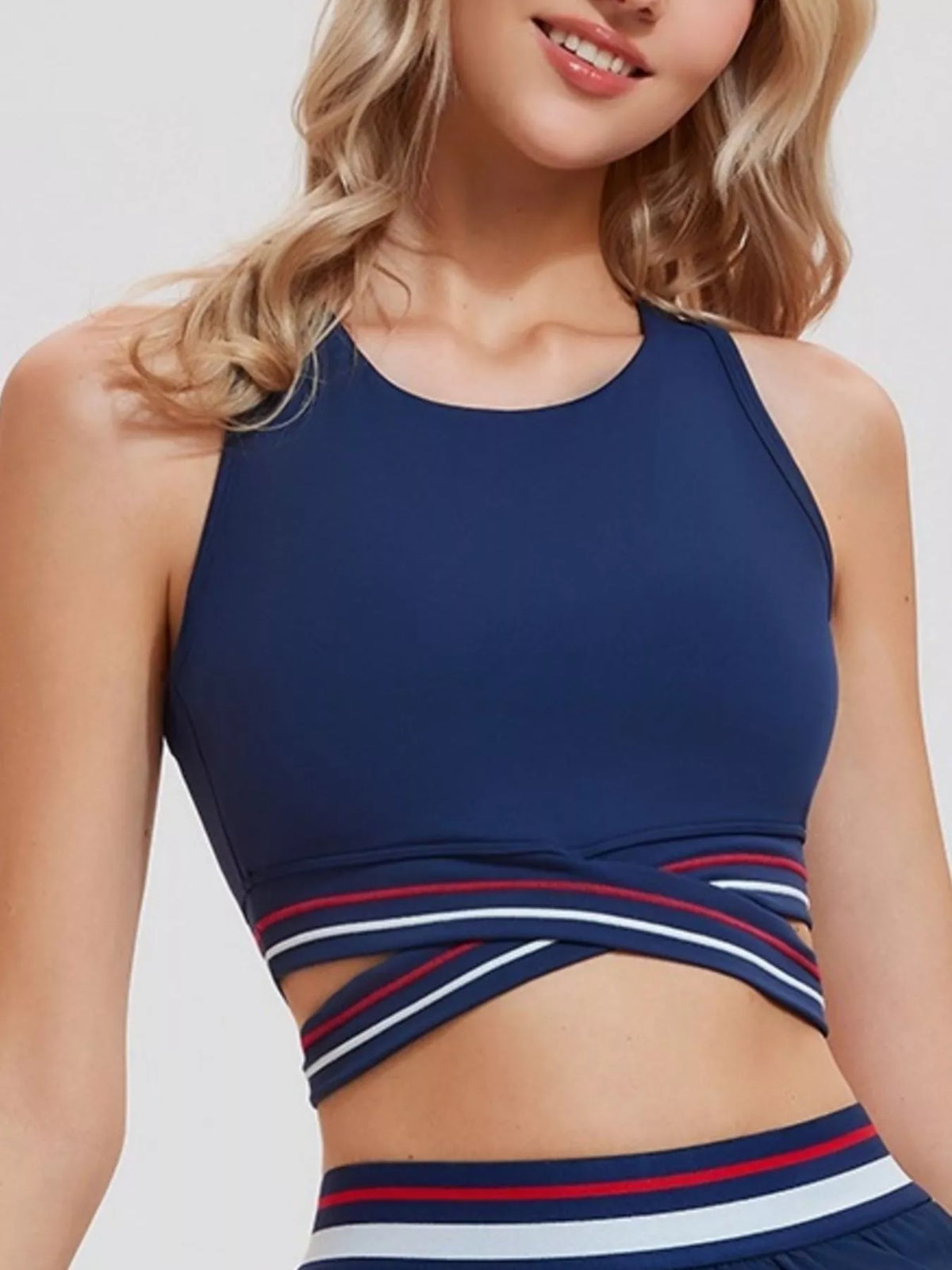 Full Size Criss-Cross Hem Active Tank Plus Size - Lilixa.store