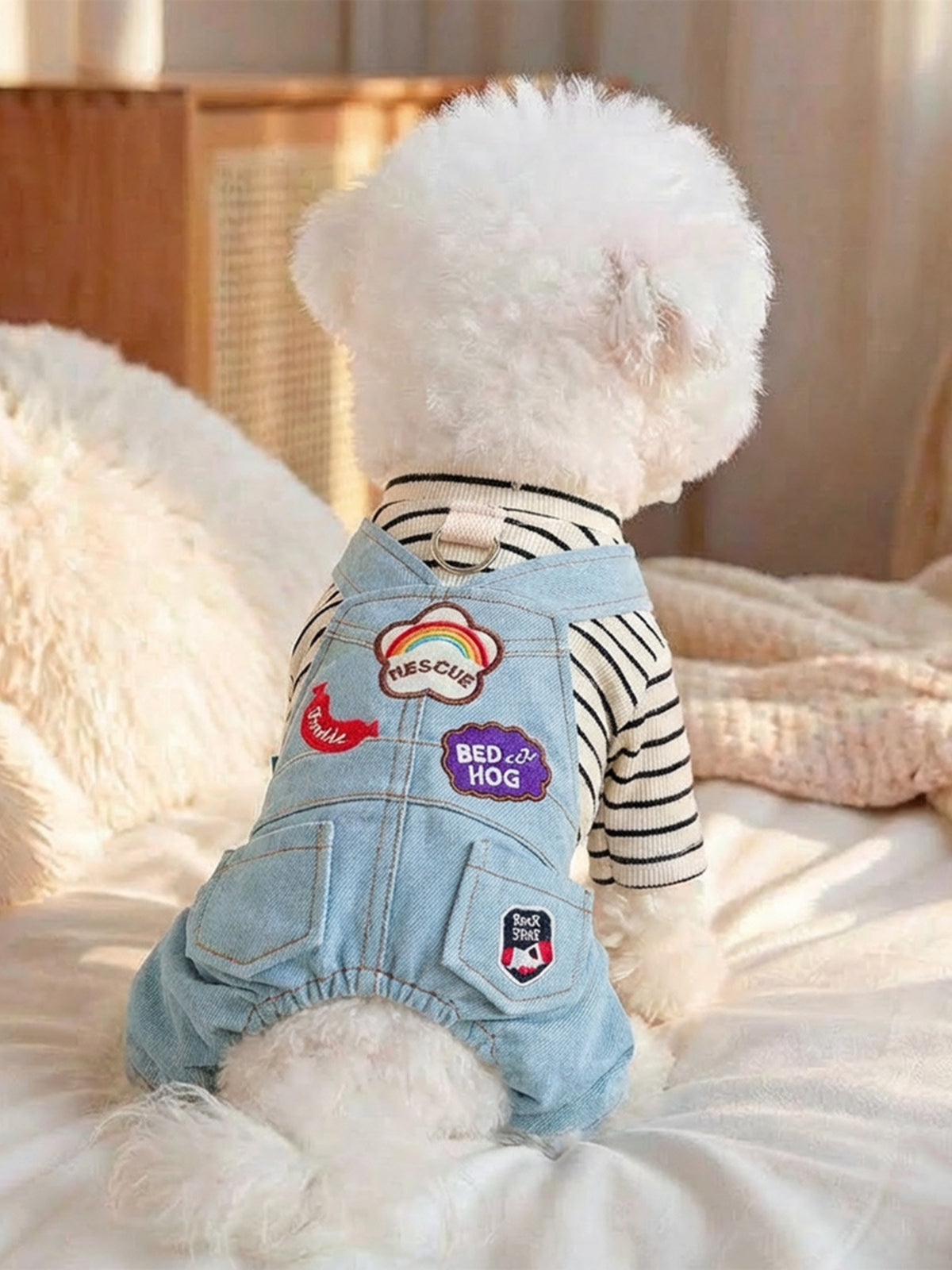 Denim Patchwork Pet Jumpsuit - Lilixa.store