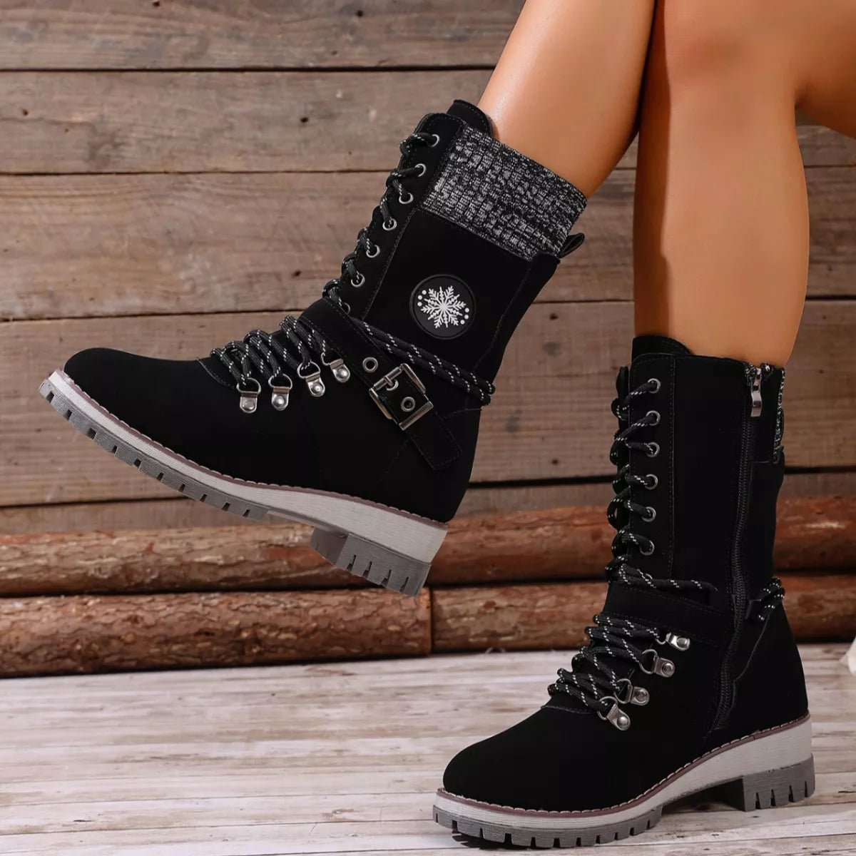 Lace-Up Ankle Combat Boots - Lilixa.store