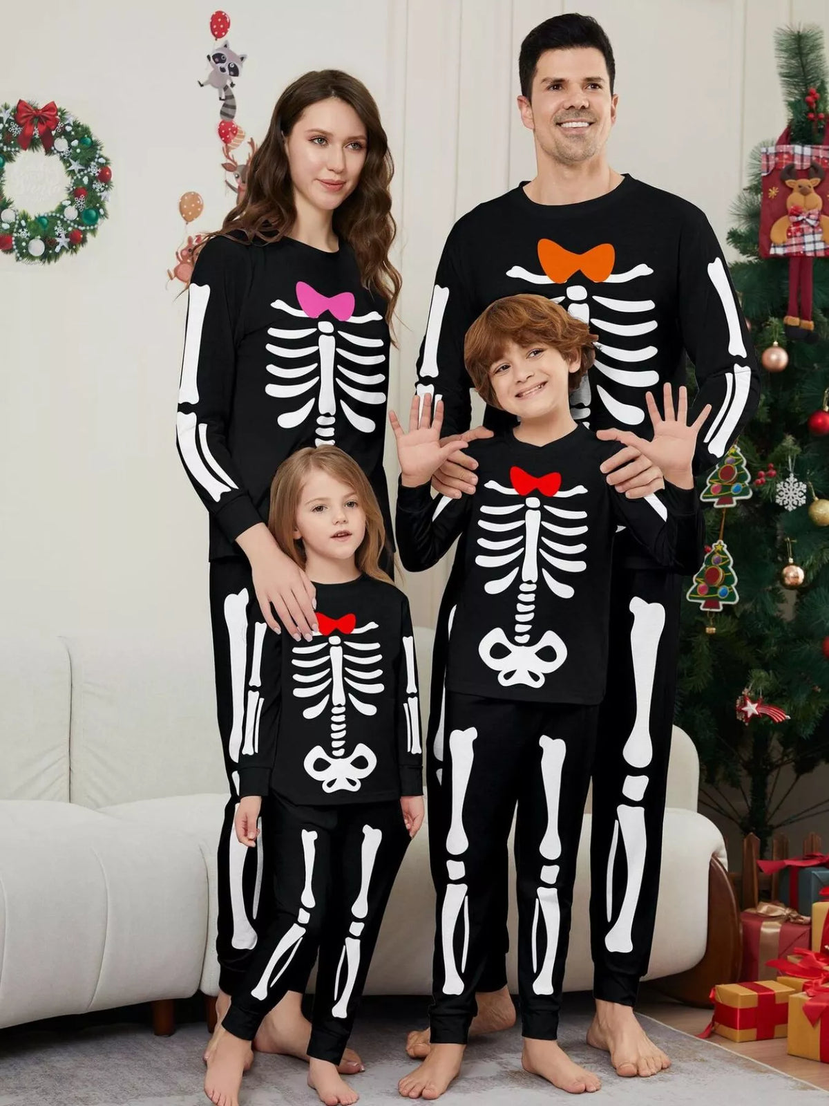 Full Size Matching Family Skeleton Pajama Set Plus Size – image 1 | Lilixa Spooky Season