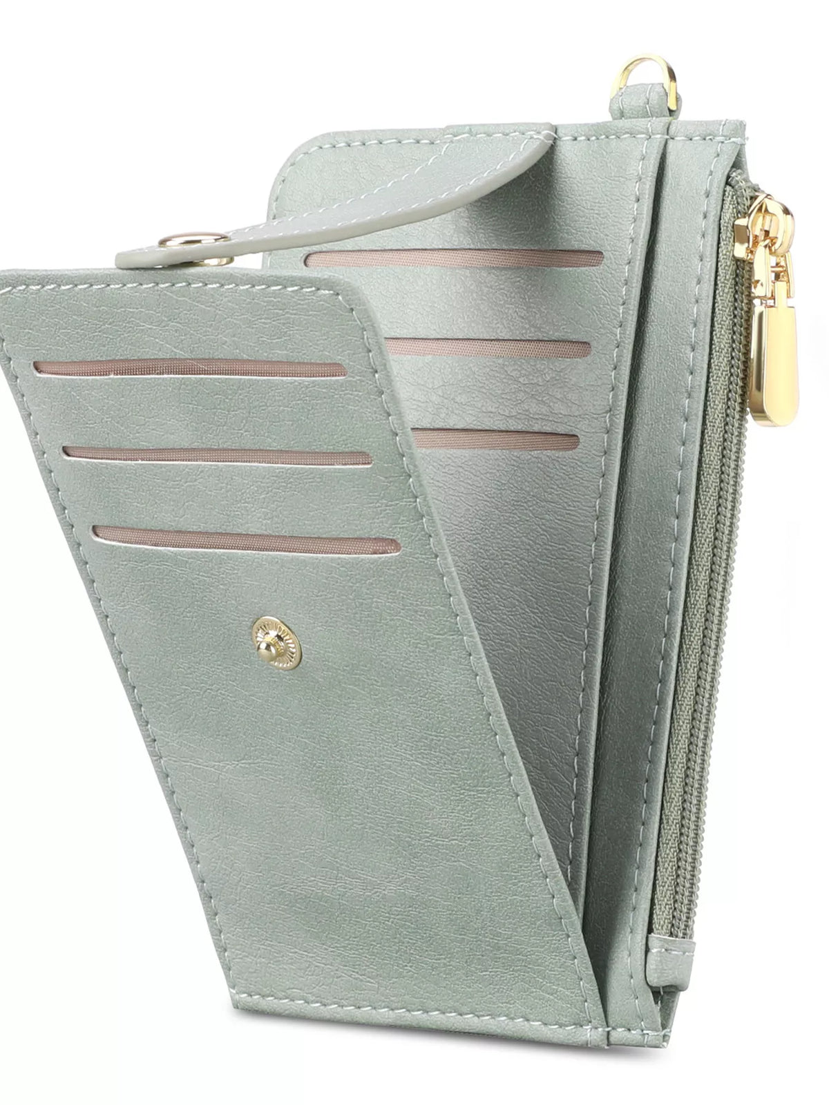 Zippered Leather Card Holder Wallet - Lilixa.store