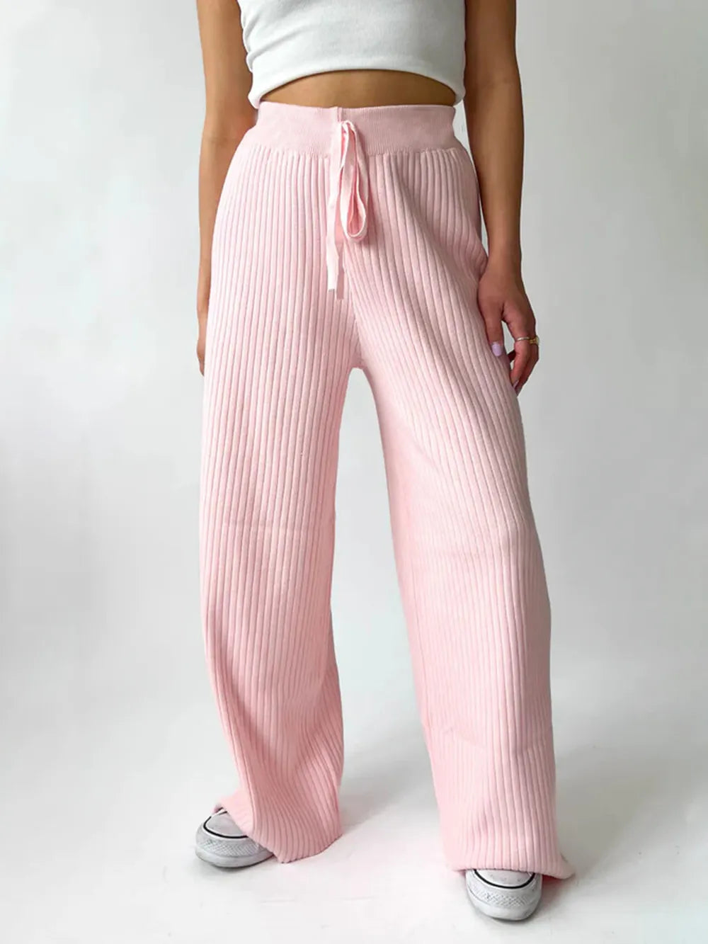 Ribbed Wide Leg Sweater Pants, view 7