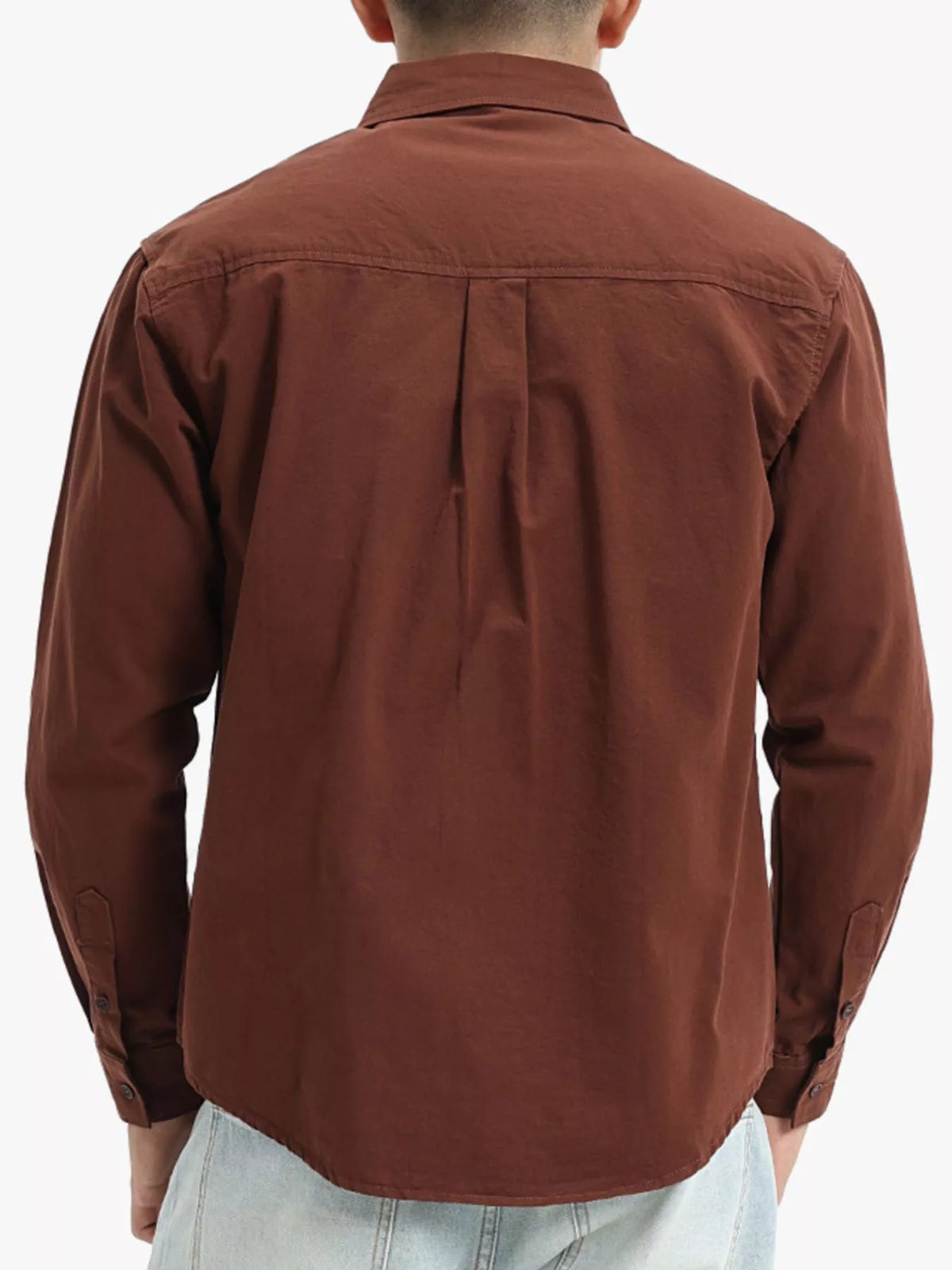 Men's Plus Size Long Sleeve Button-Down Shirt