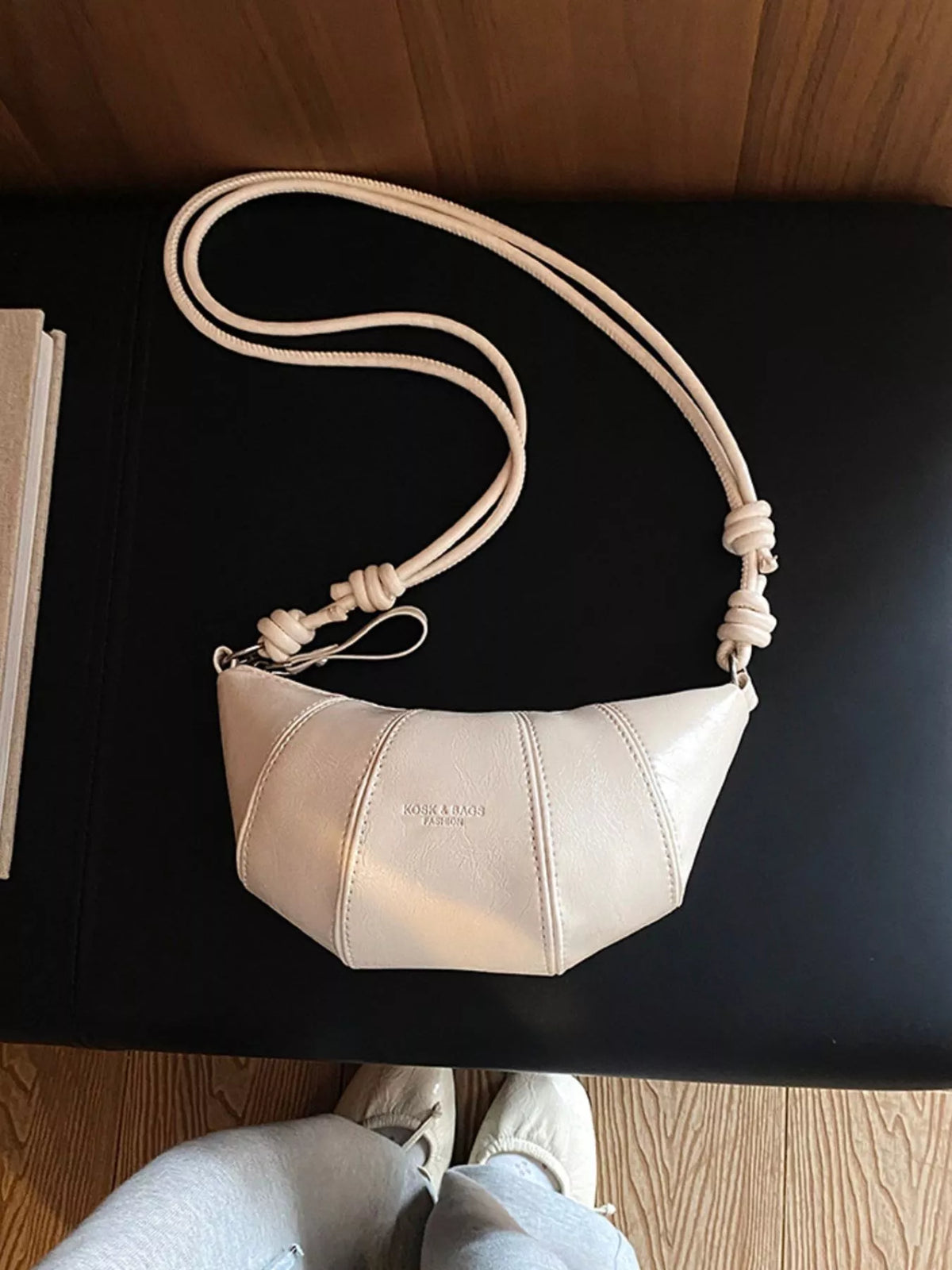 PU Leather Crescent Crossbody Bag - Lilixa.store