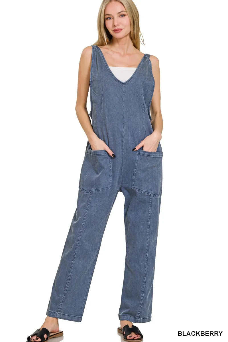 Zenana Casual Adjustable Strap Baggy Jumpsuit With Pocket - Lilixa.store