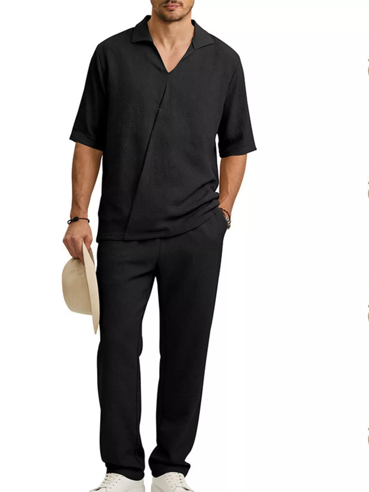 Men's Full Size Half Sleeve Top and Pants Set Plus Size - Lilixa.store