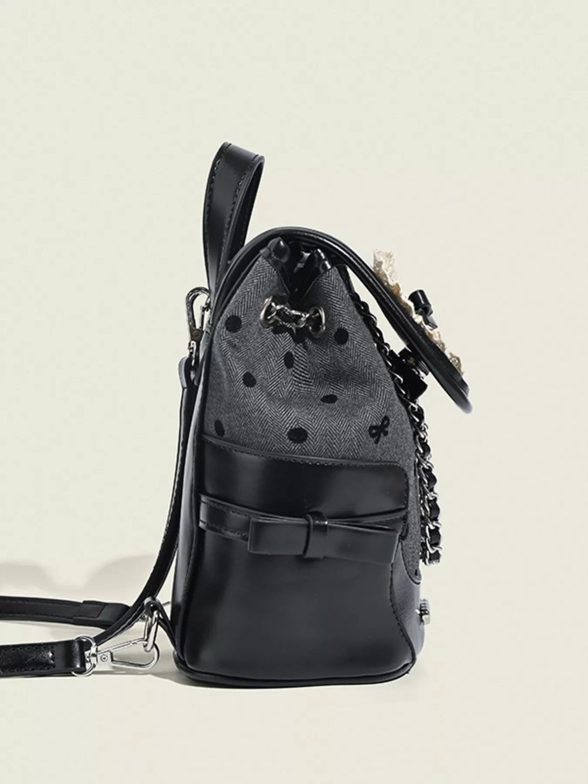 Heart Decor Chain Detail Backpack Bag - Lilixa.store