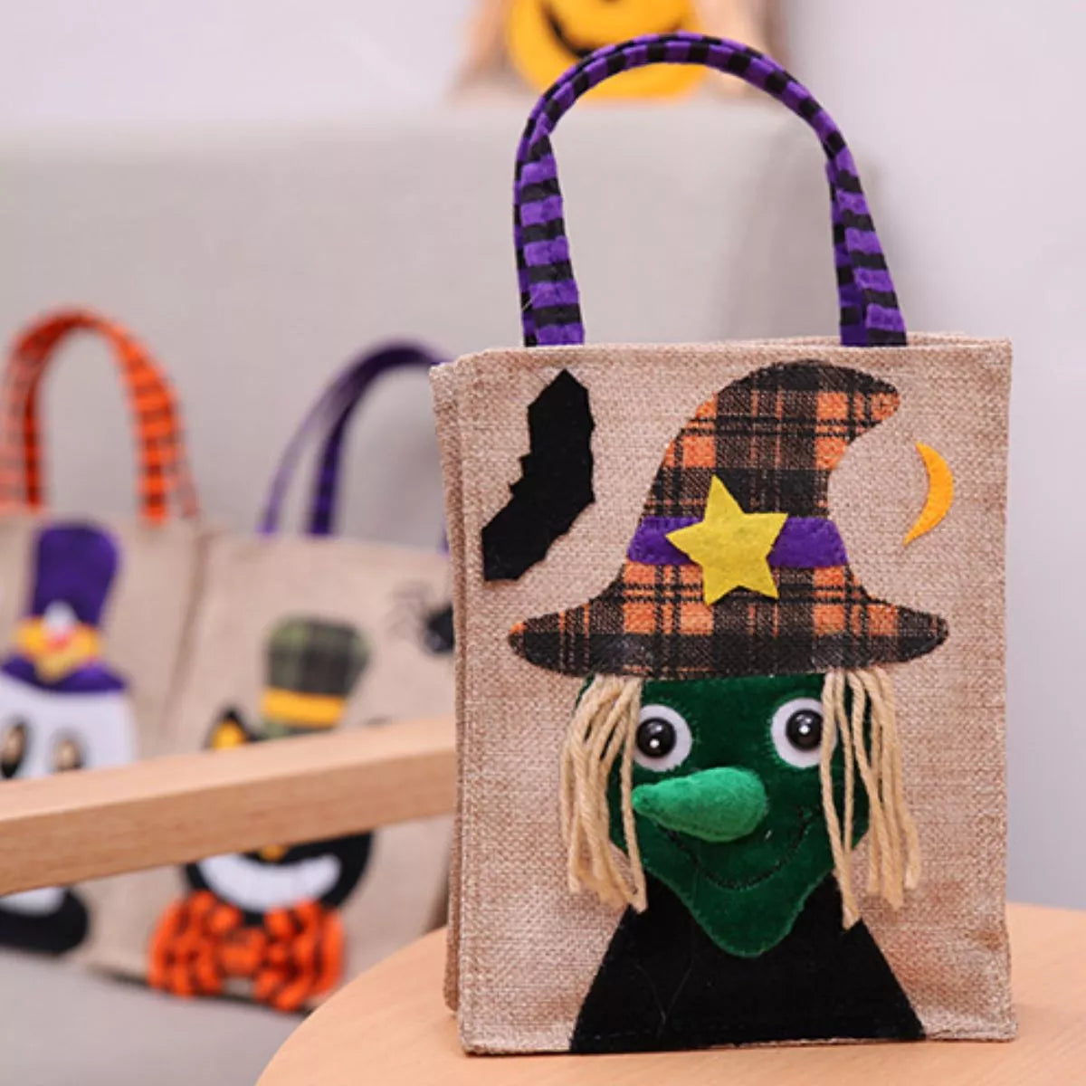 Halloween Decorative Witch Burlap Treat Bag - Lilixa.store