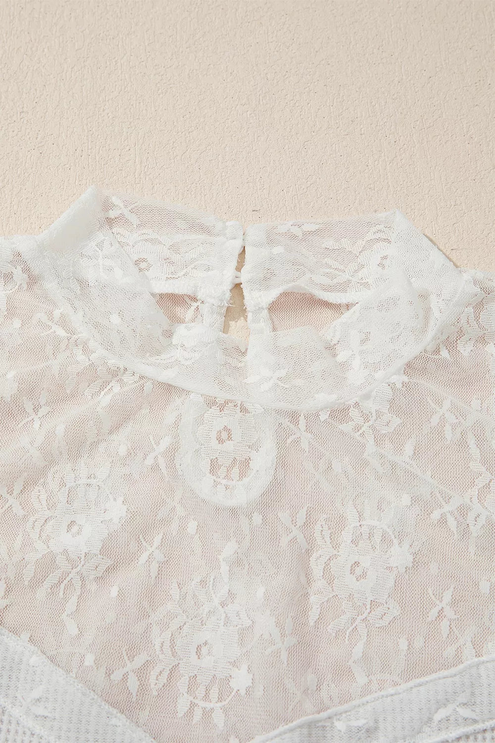 Lace Mesh Long Sleeve Top - Lilixa.store