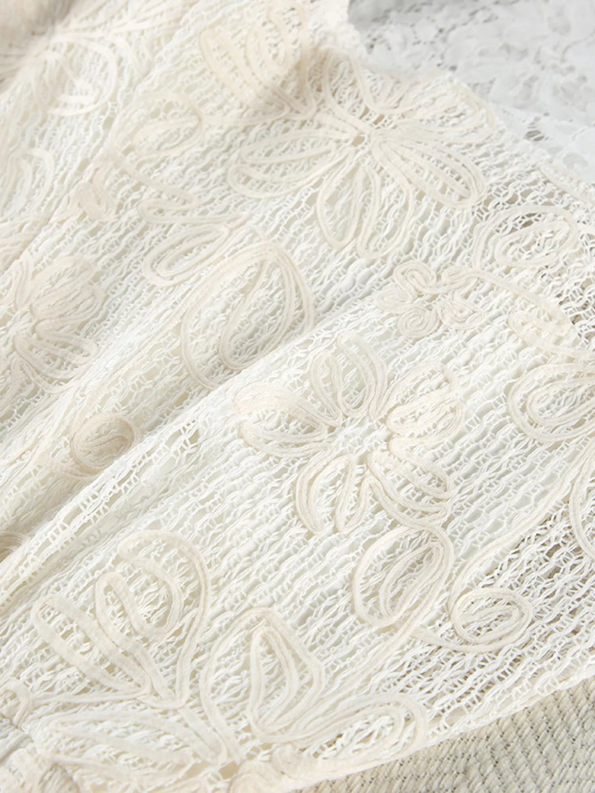 Lace Crochet Tie Front Top and Shorts Two-Piece Lounge Set - Lilixa.store