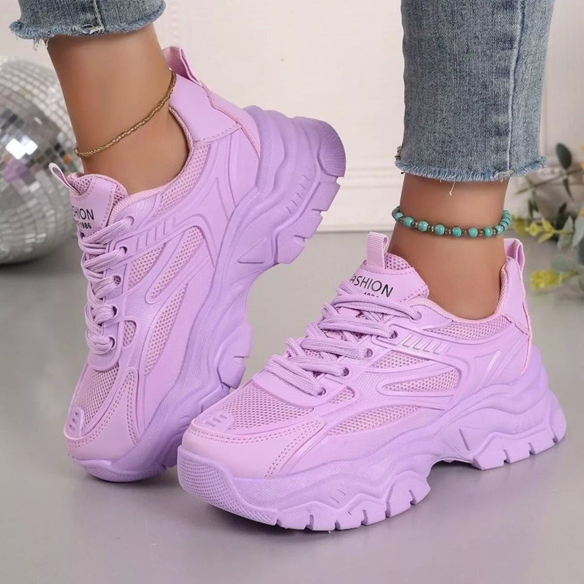 Round Toe Platform Athletic - Lilixa.store