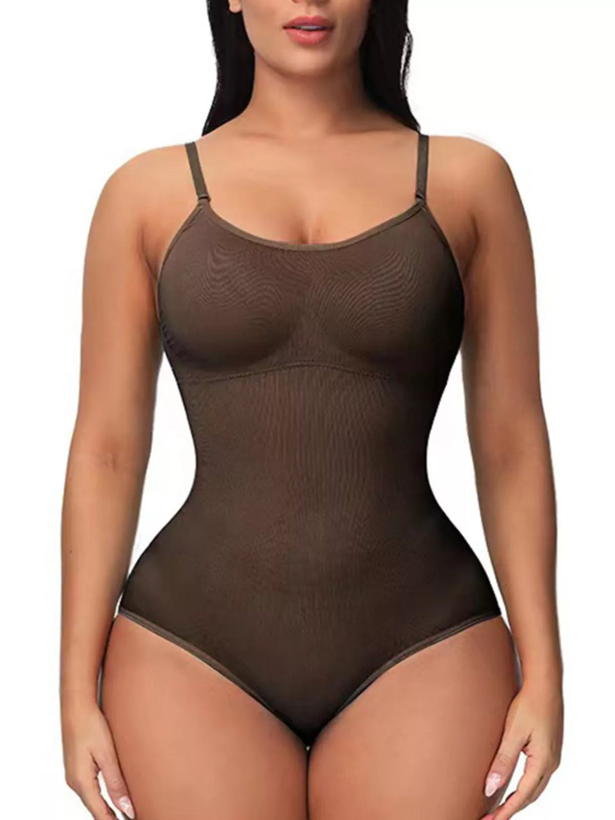 Full Size Seamless Scoop Neck Shaping Bodysuit Plus Size - Lilixa.store