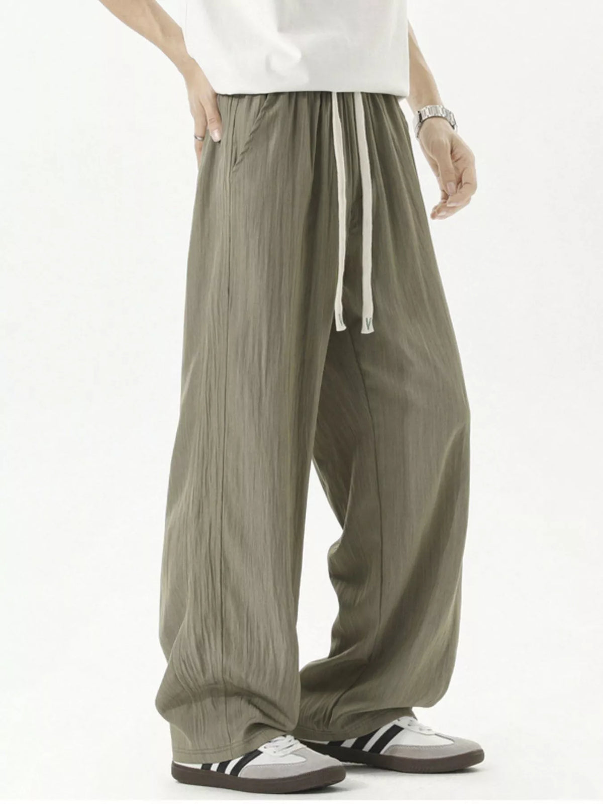 Men's Plus Size Loose Fit Casual Pants in Green