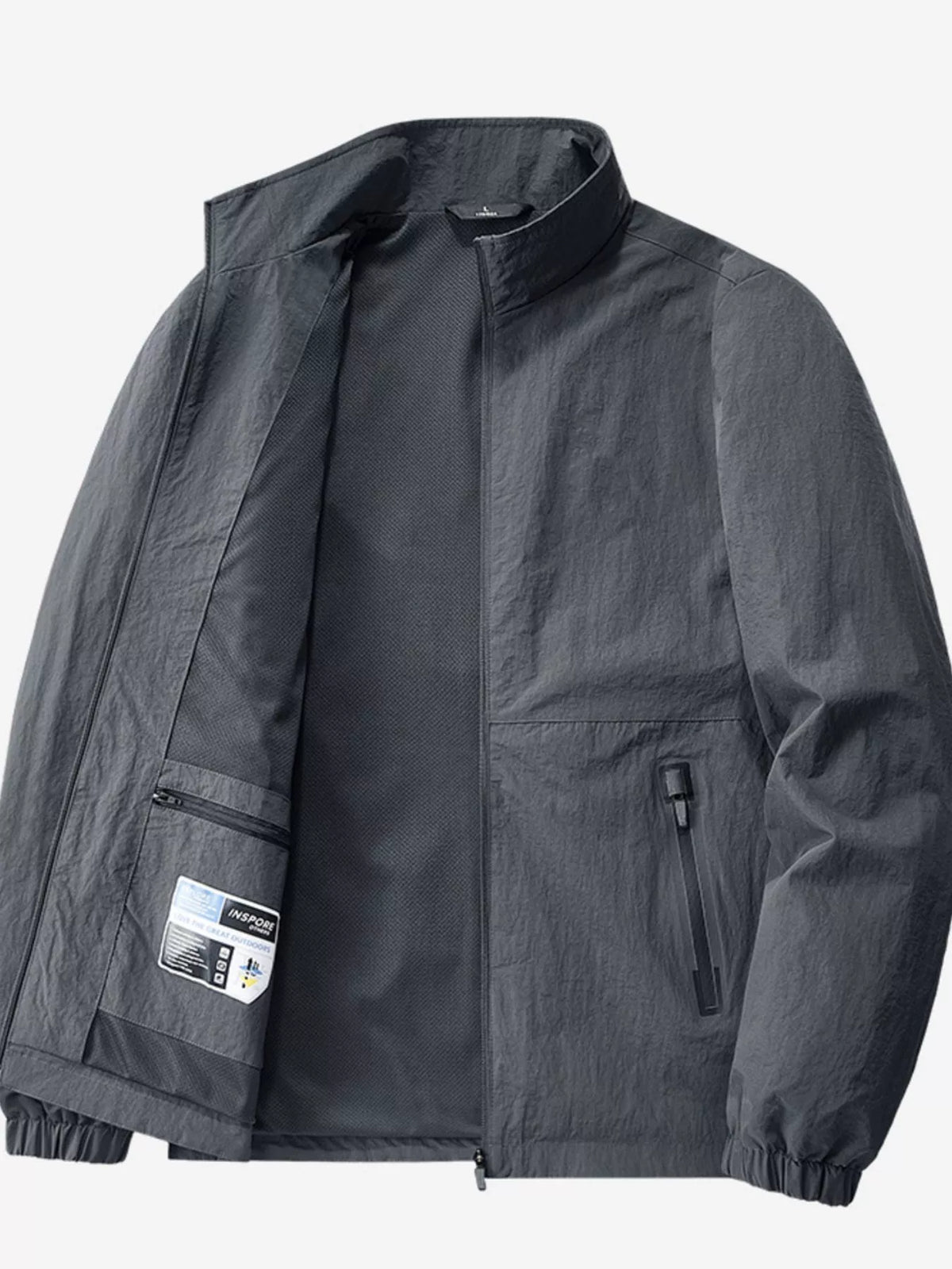 Men's Plus Size Zip Up Long Sleeve Jacket - Lilixa.store