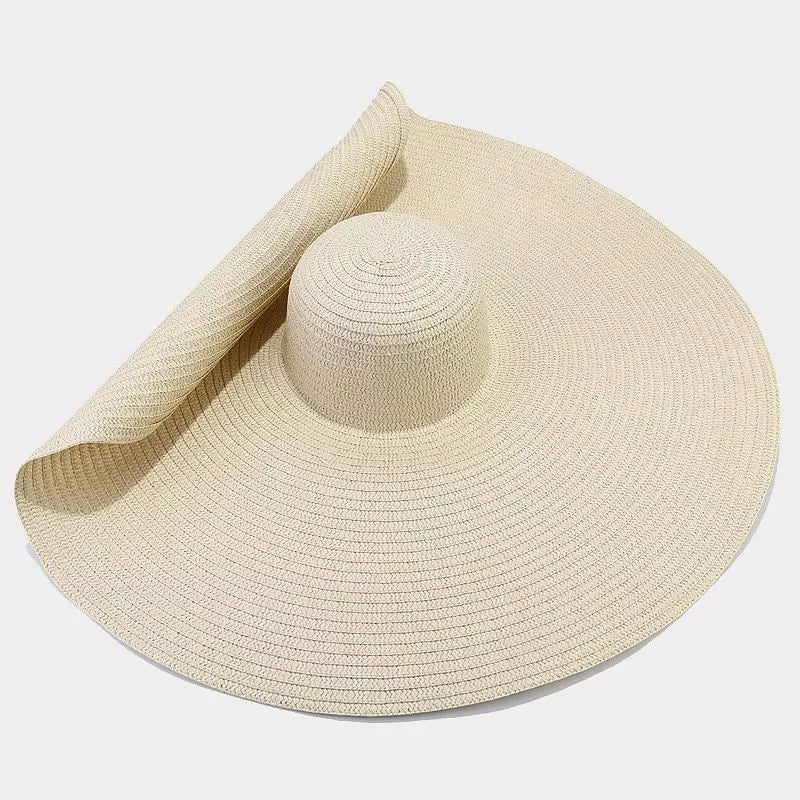 Oversized Wide Brim Straw Sun Hat - Lilixa.store