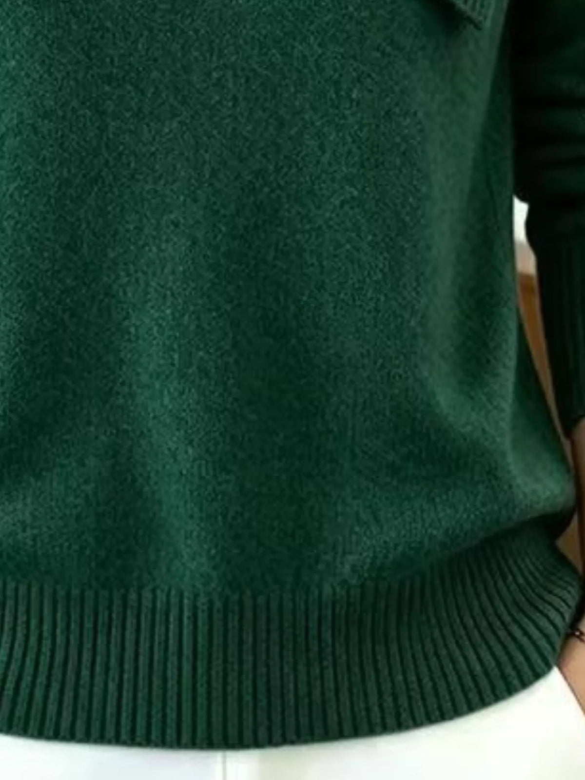 Full Size Asymmetric Ribbed Collar Sweater Plus Size