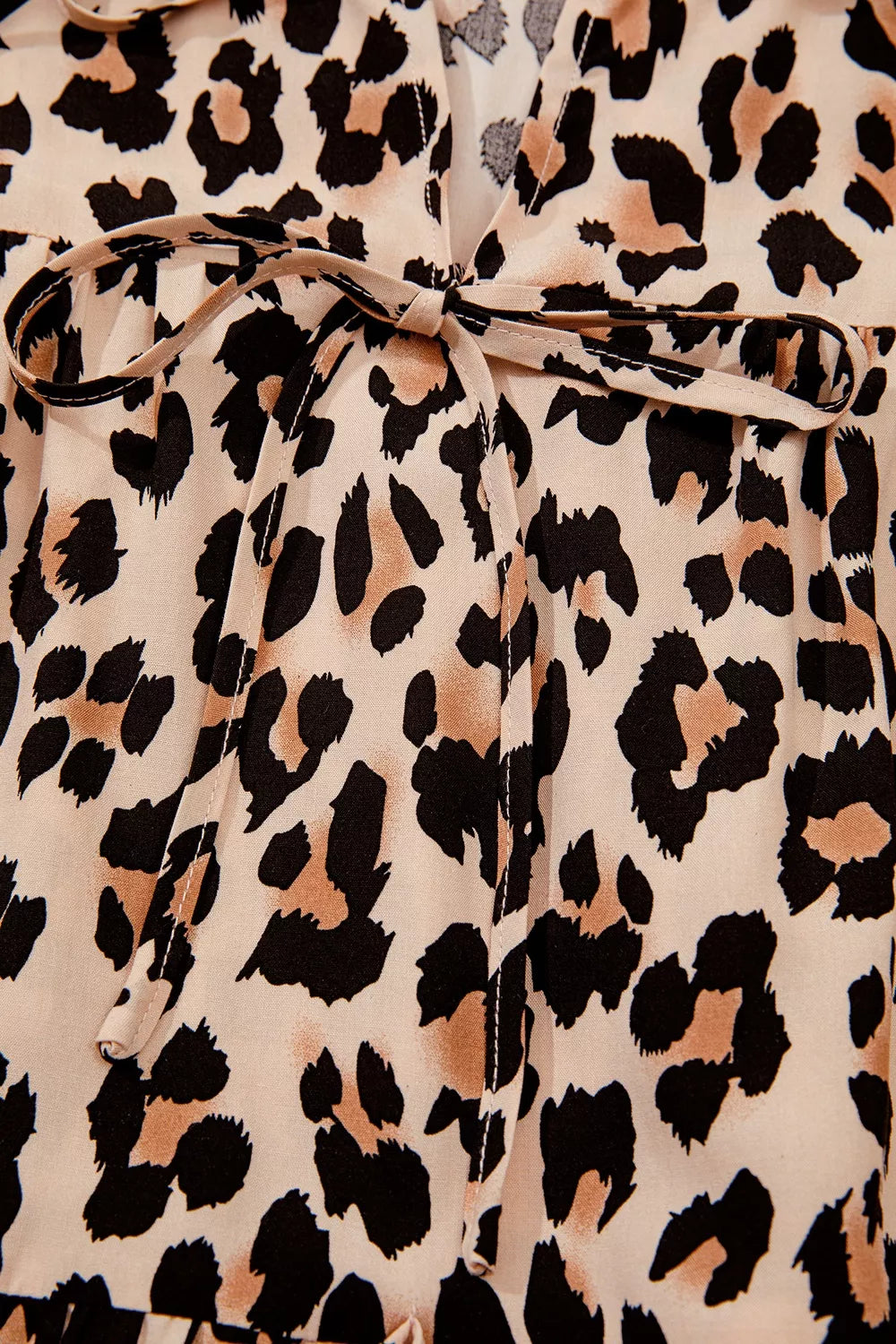 Leopard Print Tie-Neck Blouse, view 9