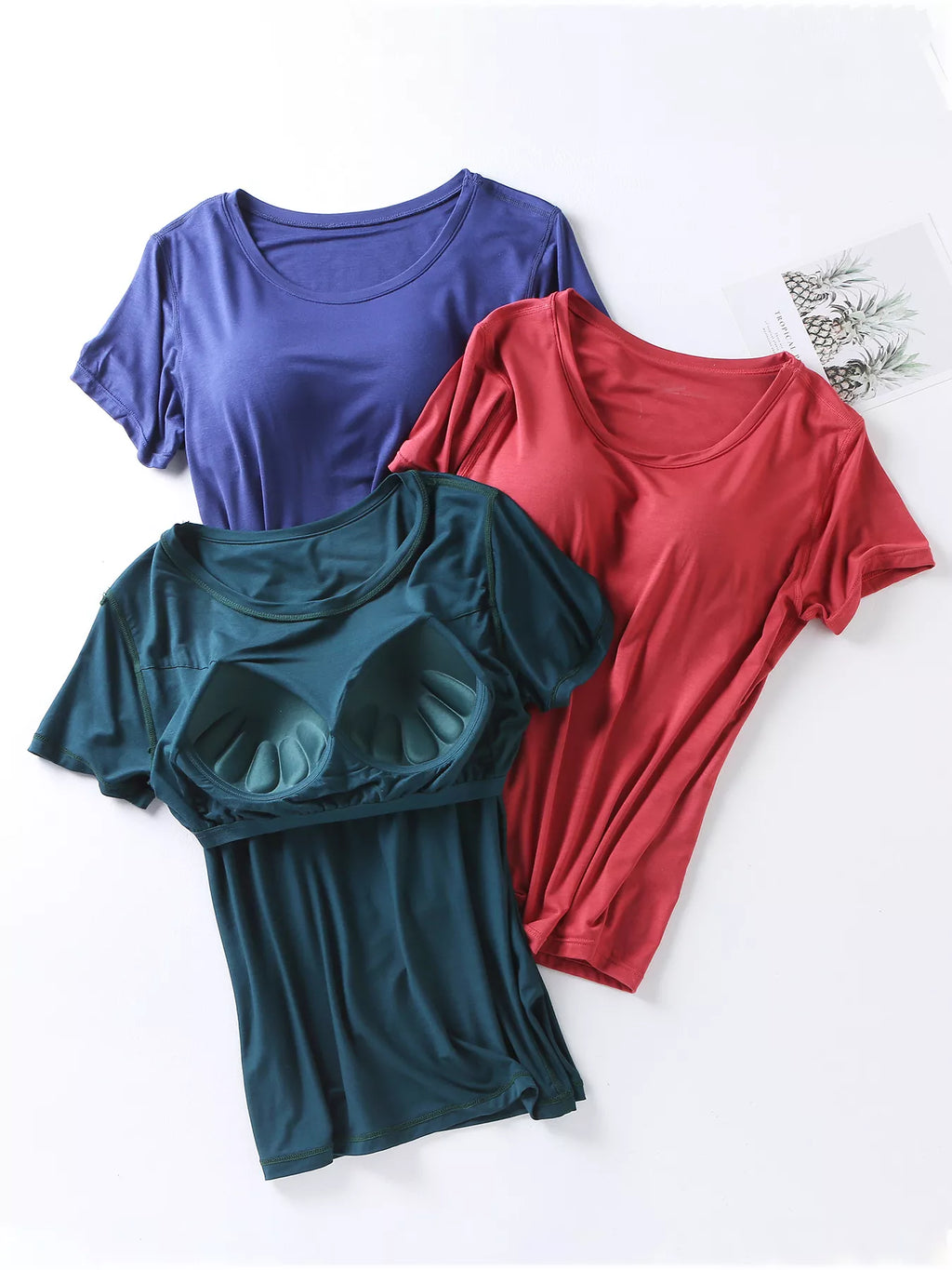 Plus Size Padded Round Neck Modal T-Shirt and Shorts Set - Lilixa.store