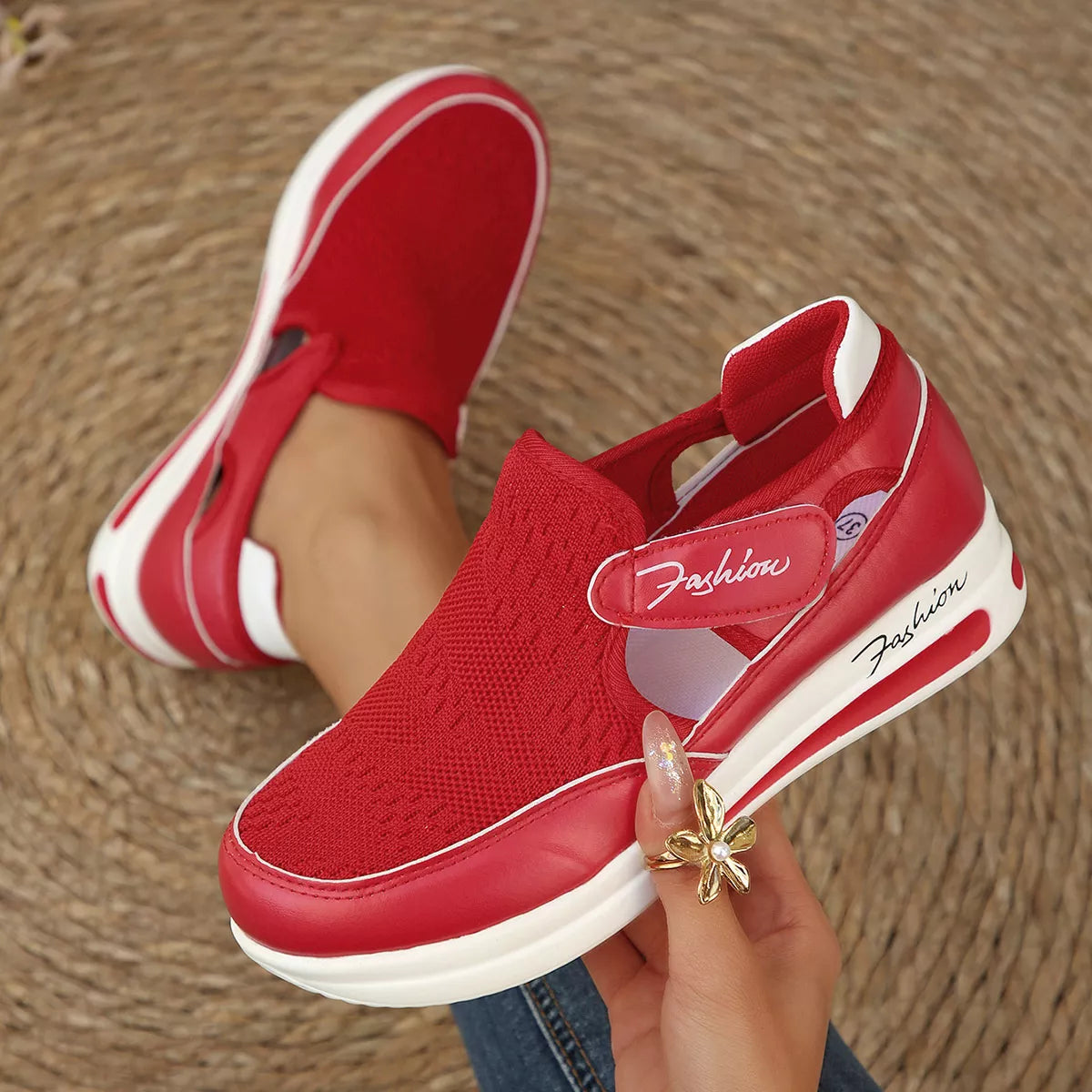 Breathable Mesh Wedge Sneakers - Lilixa.store