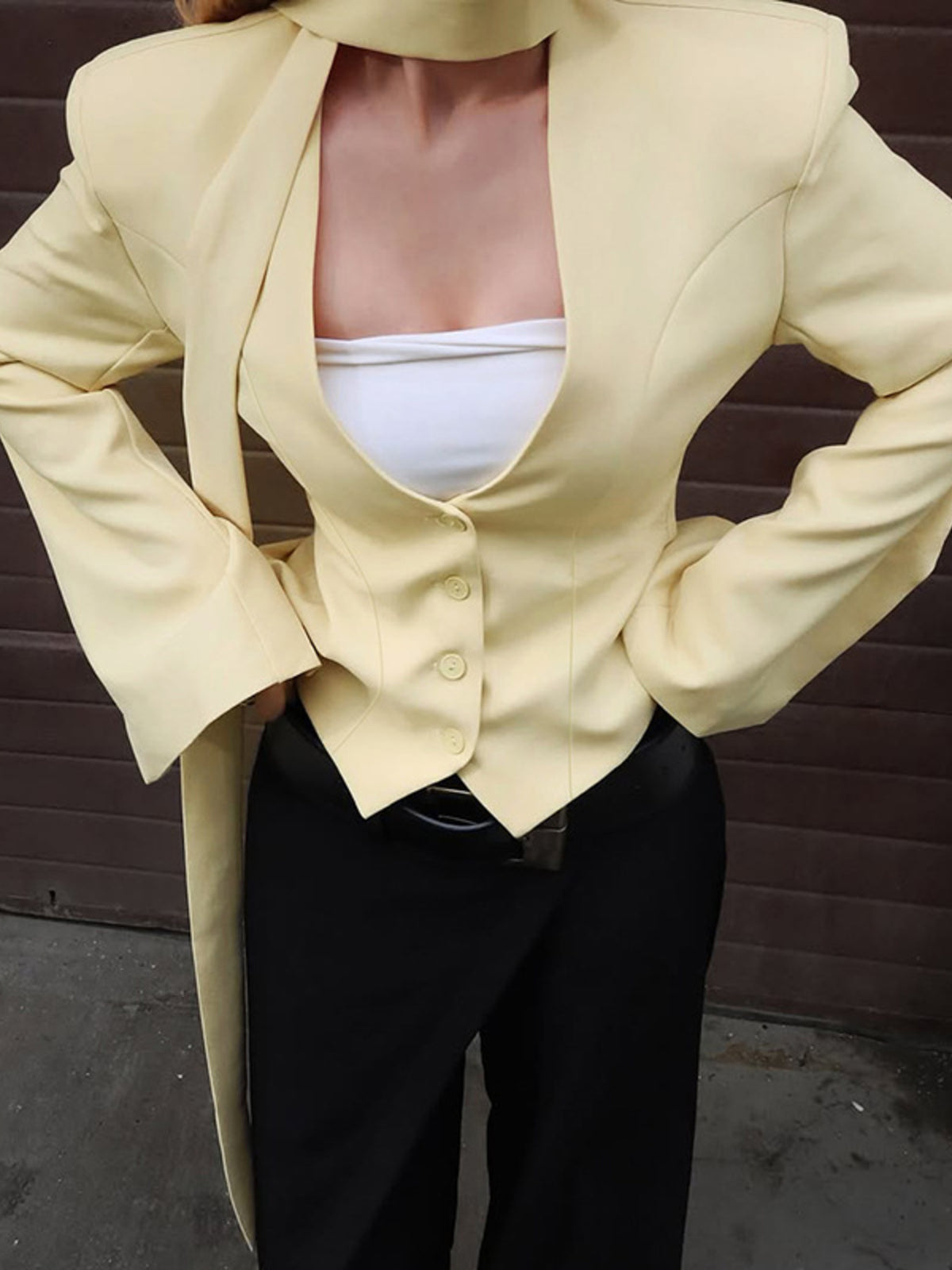 Button Up Long Sleeve Blazer - Lilixa.store