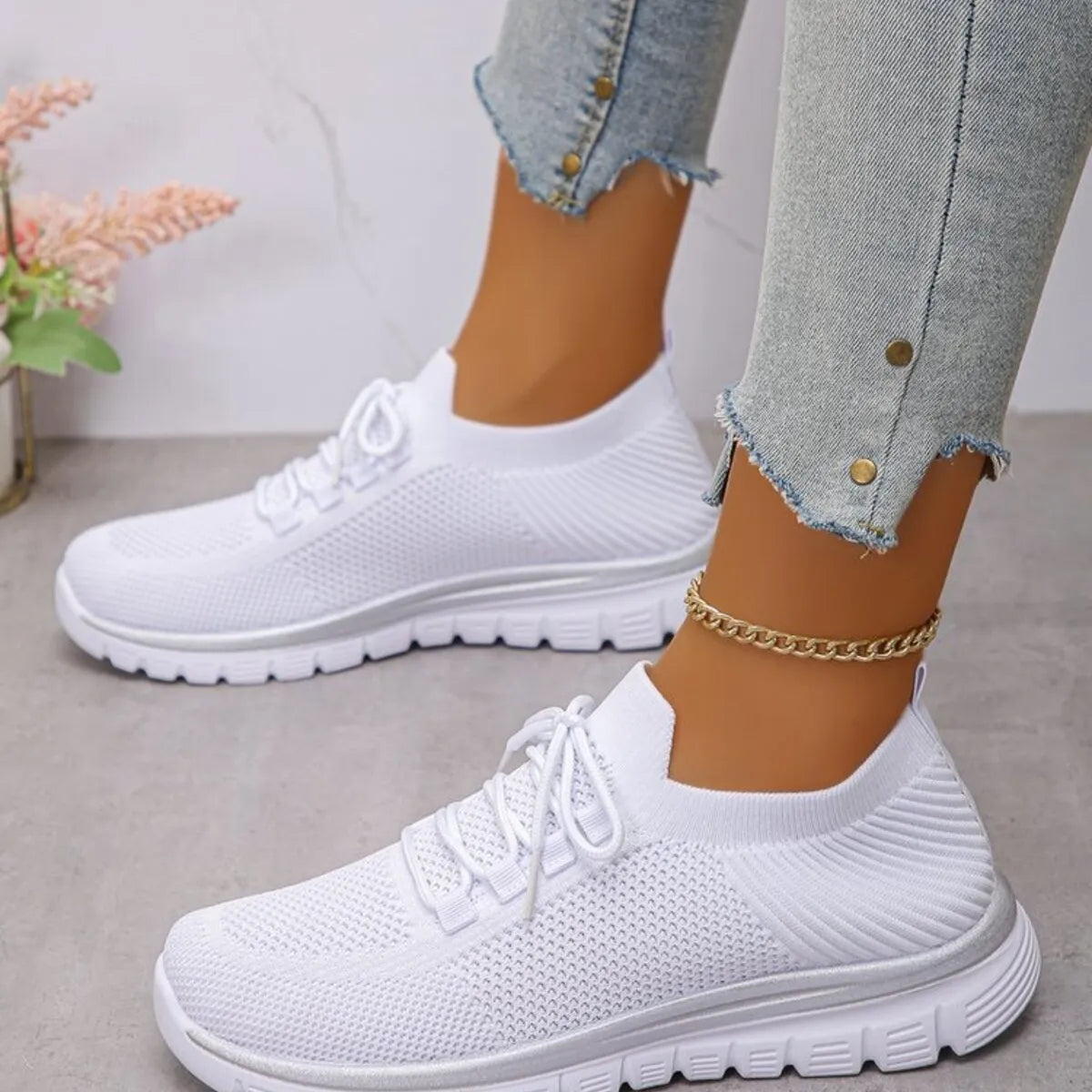 Breathable Mesh Lace Up Athletic - Lilixa.store