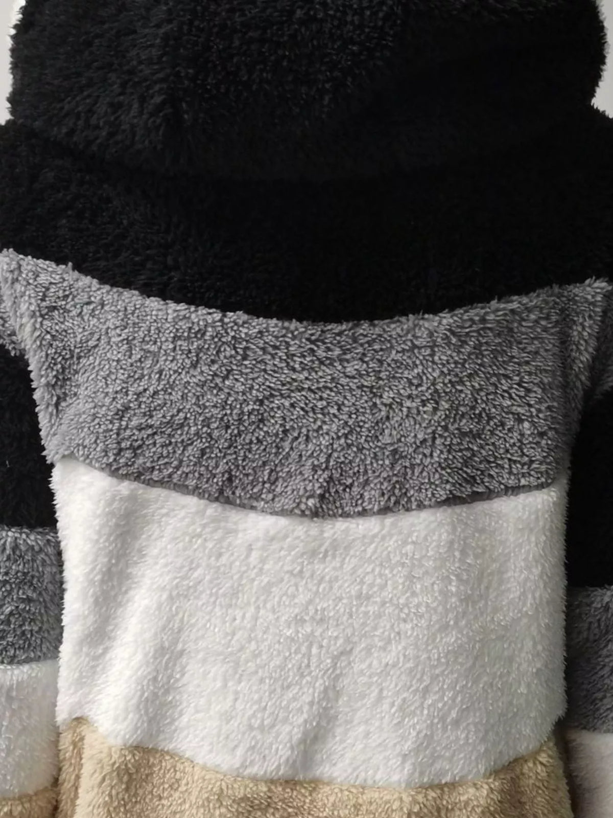 Full Size Fuzzy Zip Up Hooded Outerwear Plus Size, view 10