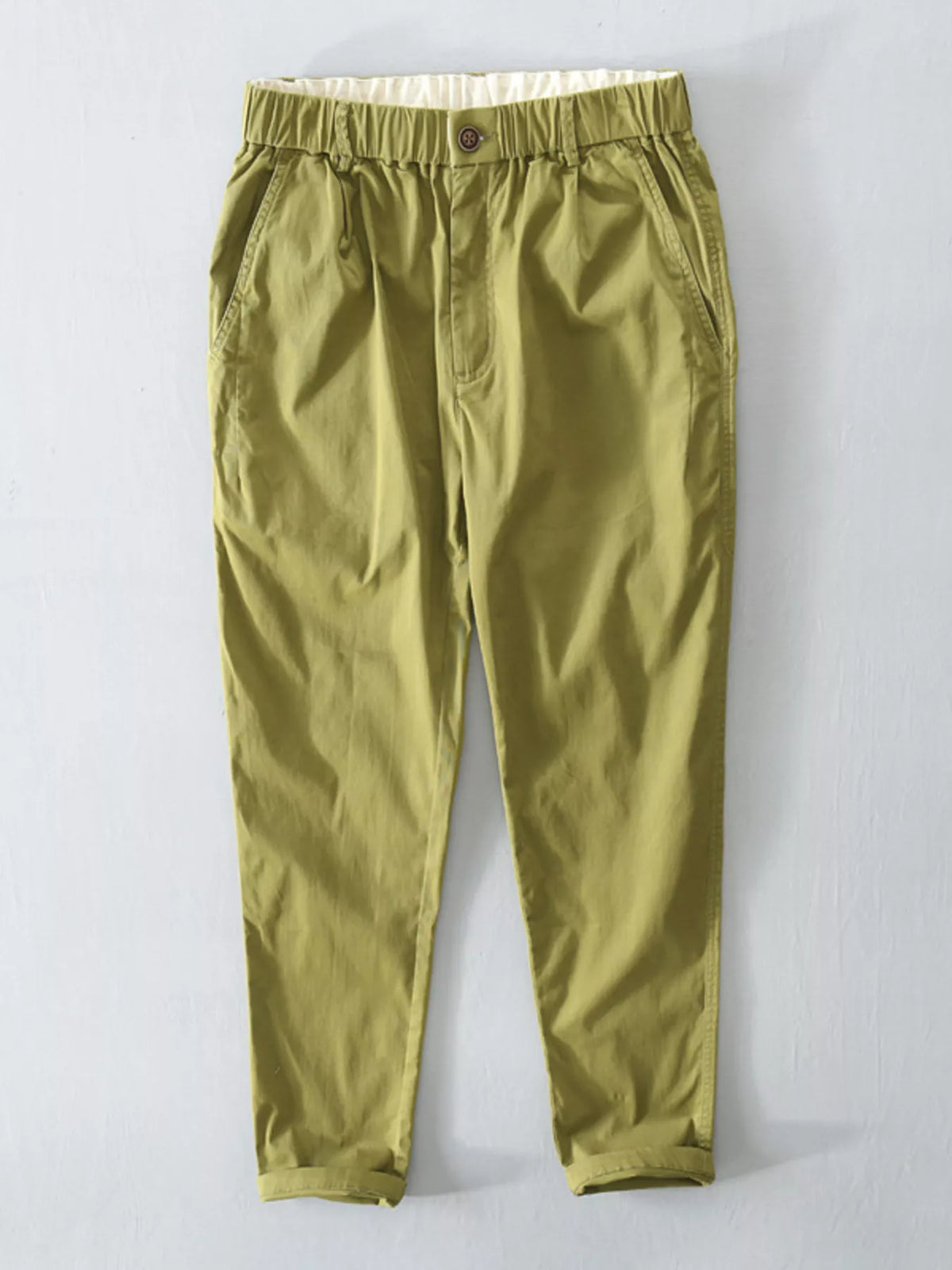 Men's Plus Size Casual Elastic Waist Pants in Green