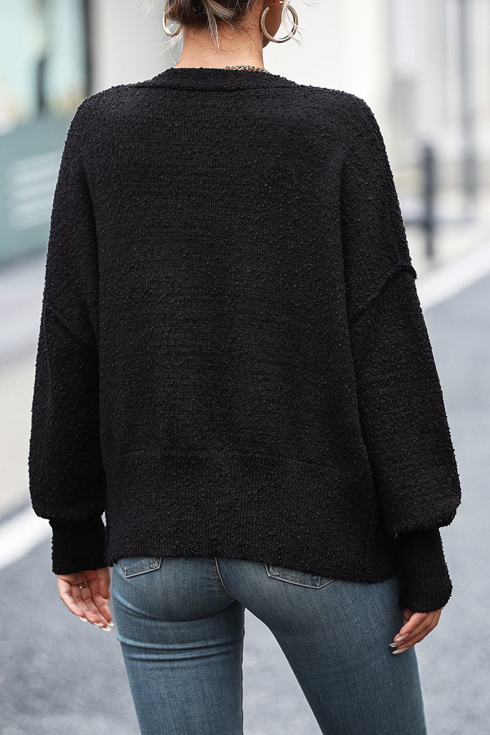 Button-Up Dropped Shoulder Cardigan - Lilixa.store