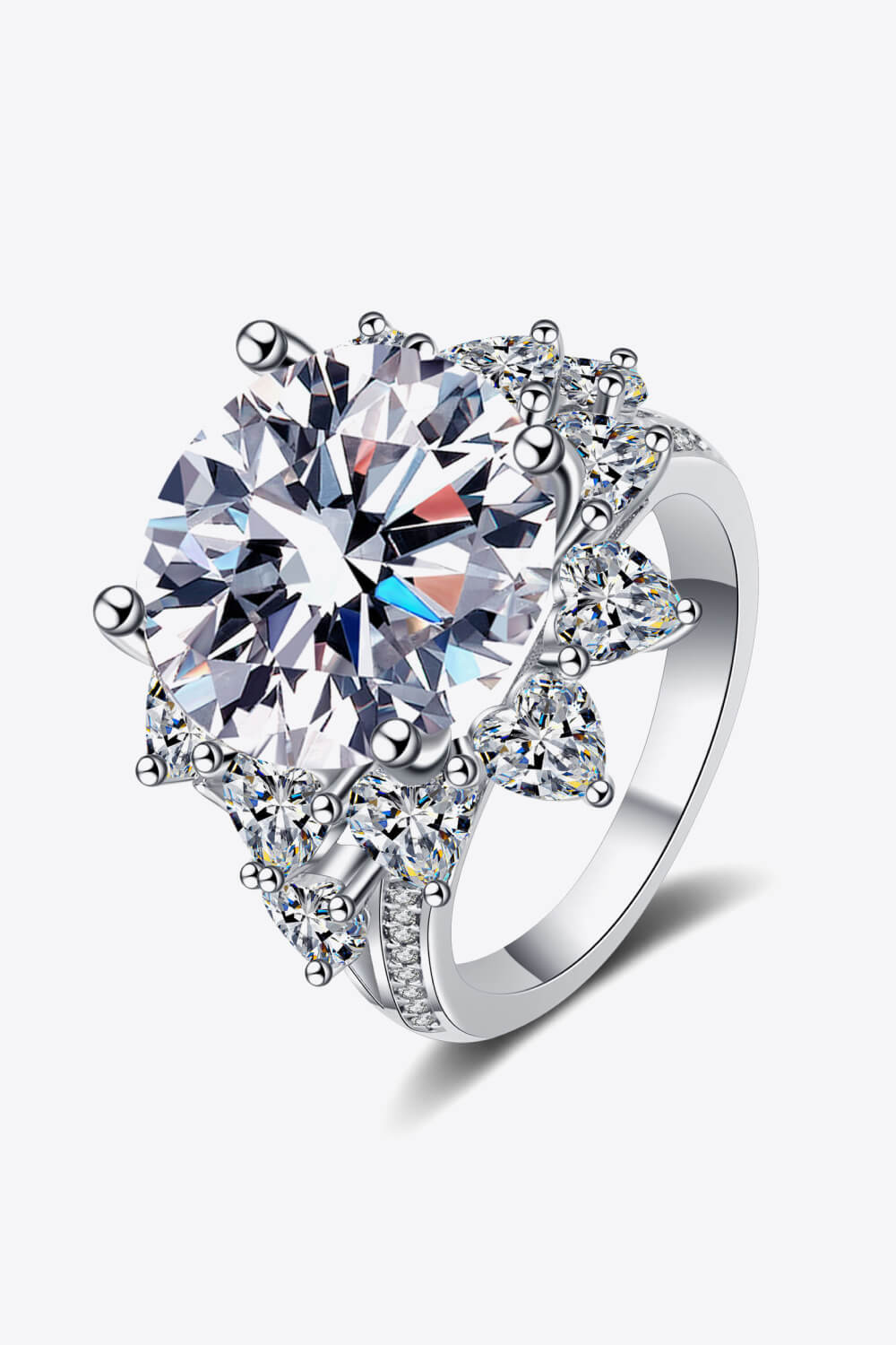 10 Carat Moissanite Flower-Shaped Ring - Lilixa.store